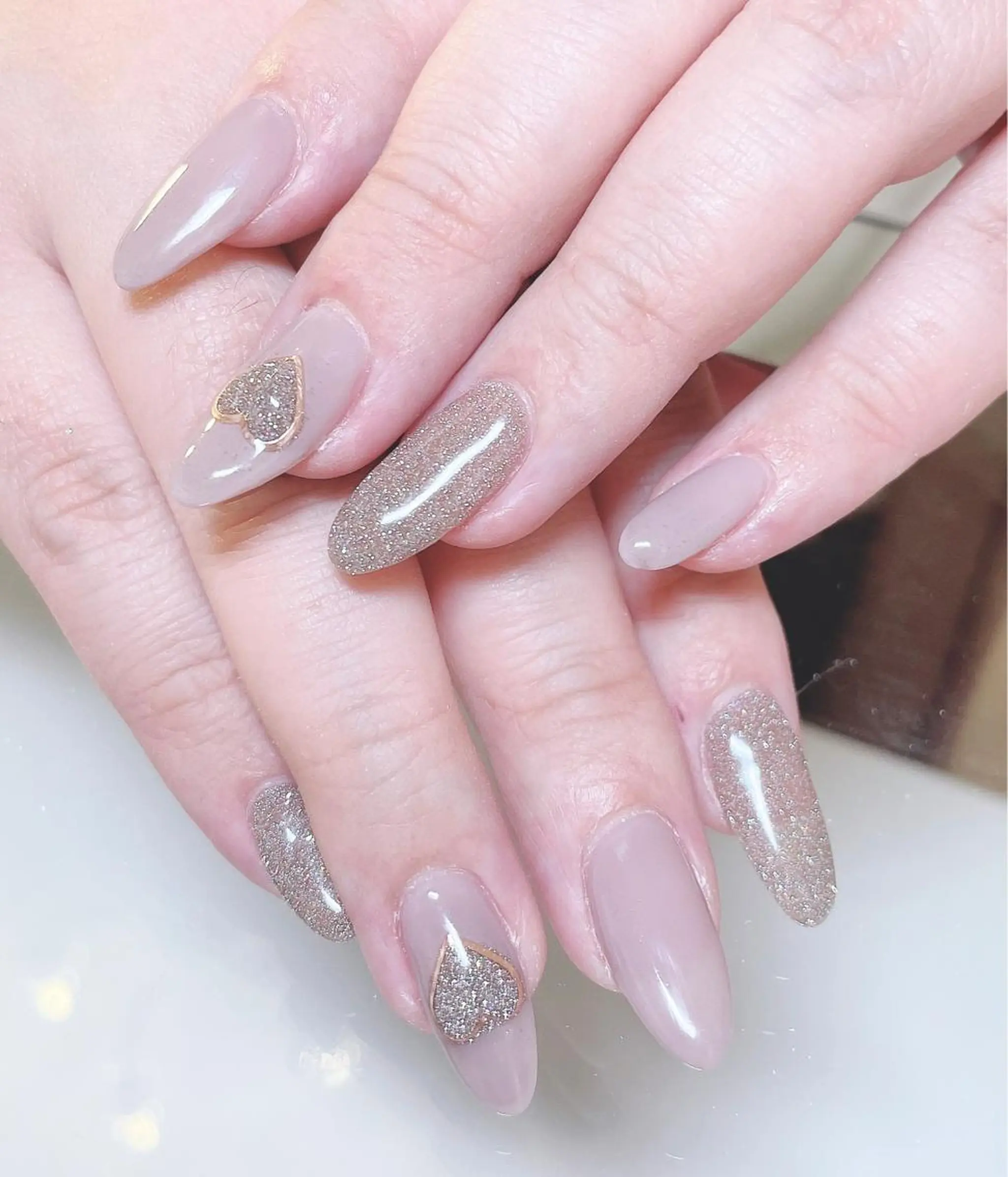 ネイル フラッシュネイル バレンタイン ハンドネイル Nail room Lunaのネイルデザイン