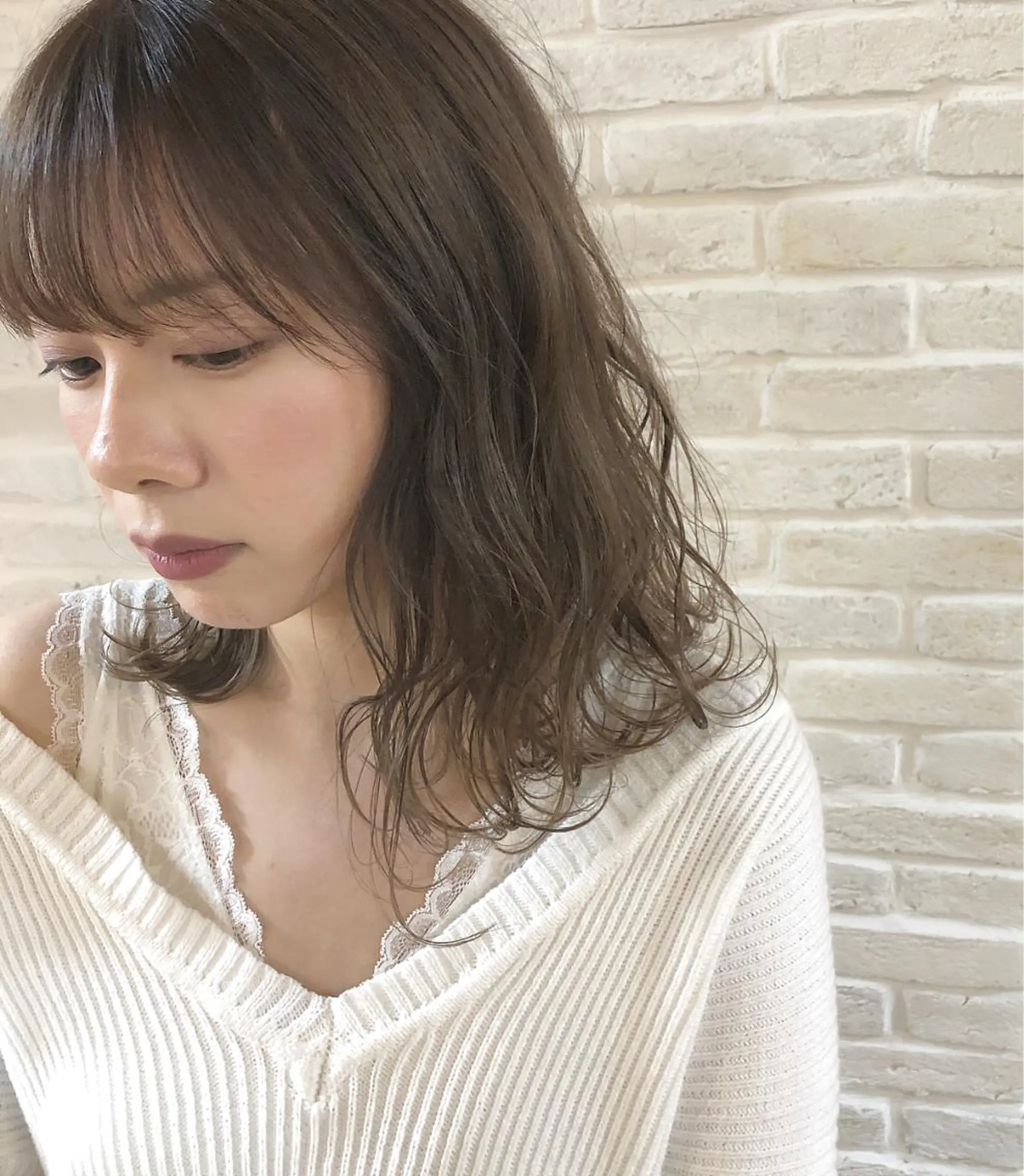 ミディアム カラー ラベンダーカラー シルバー hair salon Ranun髪質改善のヘアスタイル