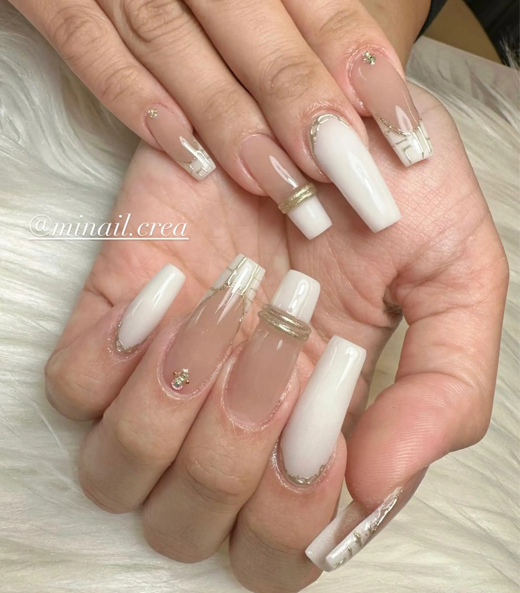 ネイル フレンチネイル ロングネイル ミラーネイル ワンカラーネイル スカルプネイル ハンドネイル CRéA　-private nailsalon-所属・CReA nailのネイルデザイン