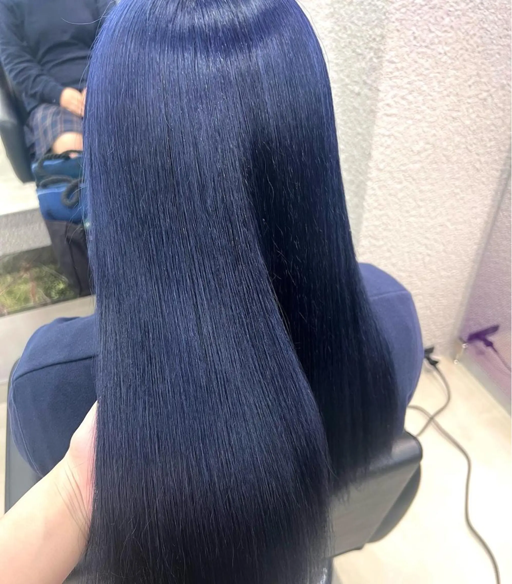 ロング カラー ネイビーカラー 紬/enne/ブリー チ/ハイトーンのヘアスタイル