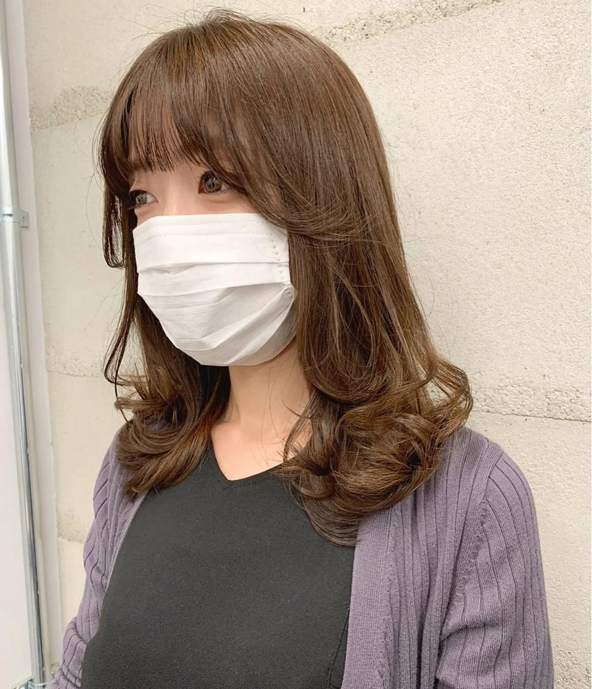 ミディアム カラー 透明感/オリーブ/ グレージュ/YUKAのヘアスタイル