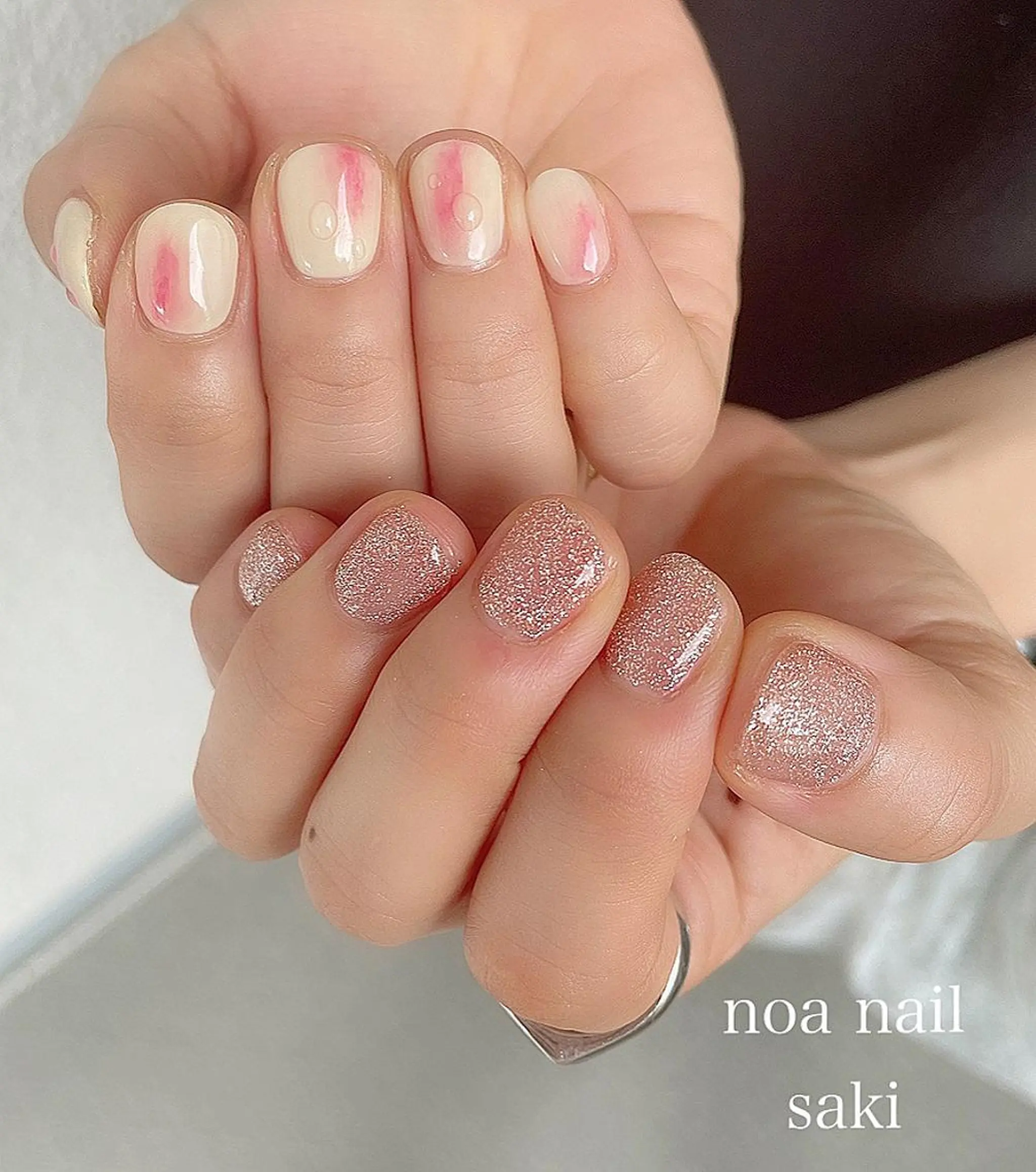 ネイル アートネイル オーロラネイル ジェルネイル 氷ネイル・うるうるネイル ミラーネイル nailsalon noa所属・nailsalon noaのネイルデザイン