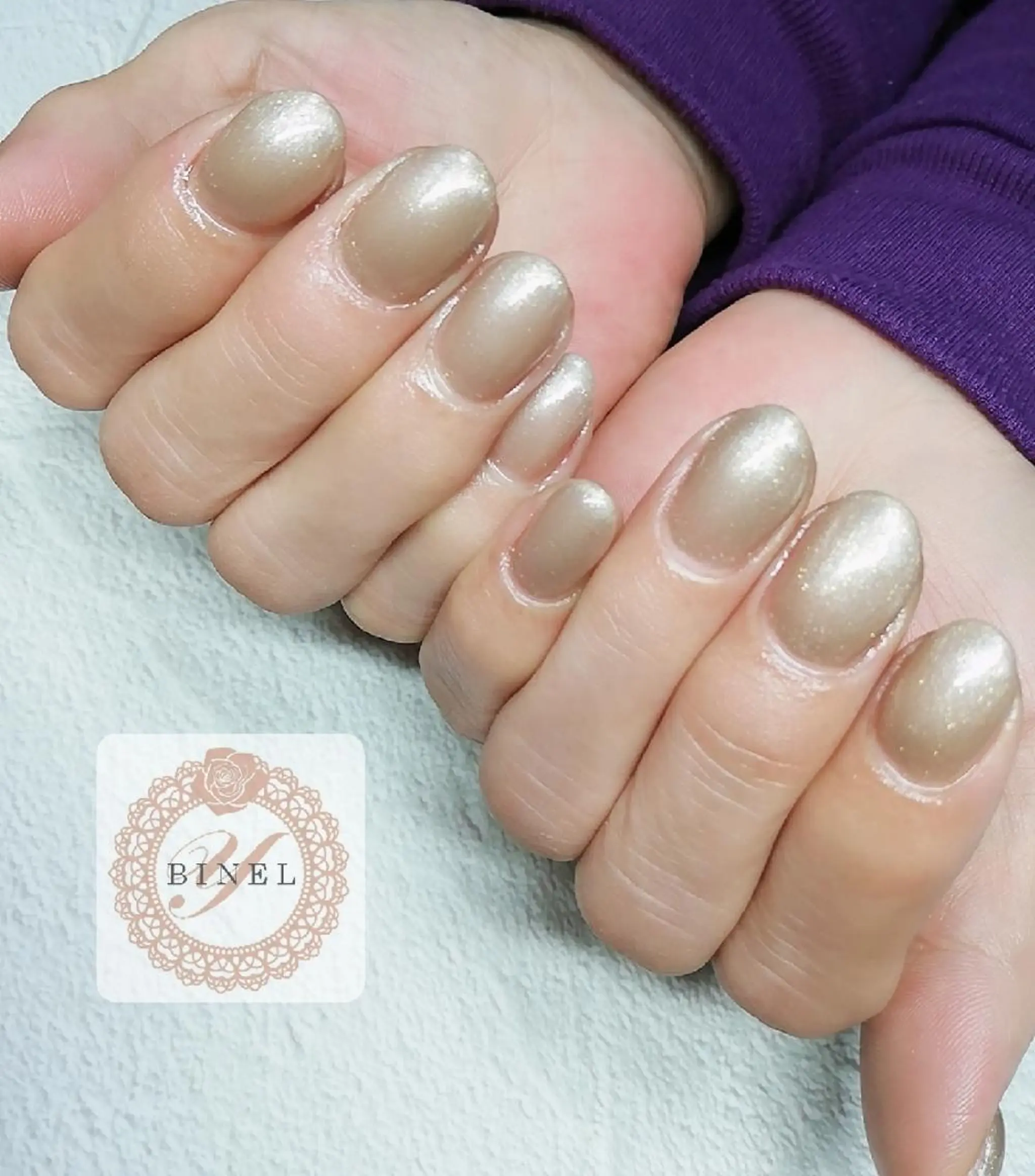 ネイル ラメ(グリッター) ワンカラーネイル ハンドネイル Nail Salon Y.BINELのネイルデザイン
