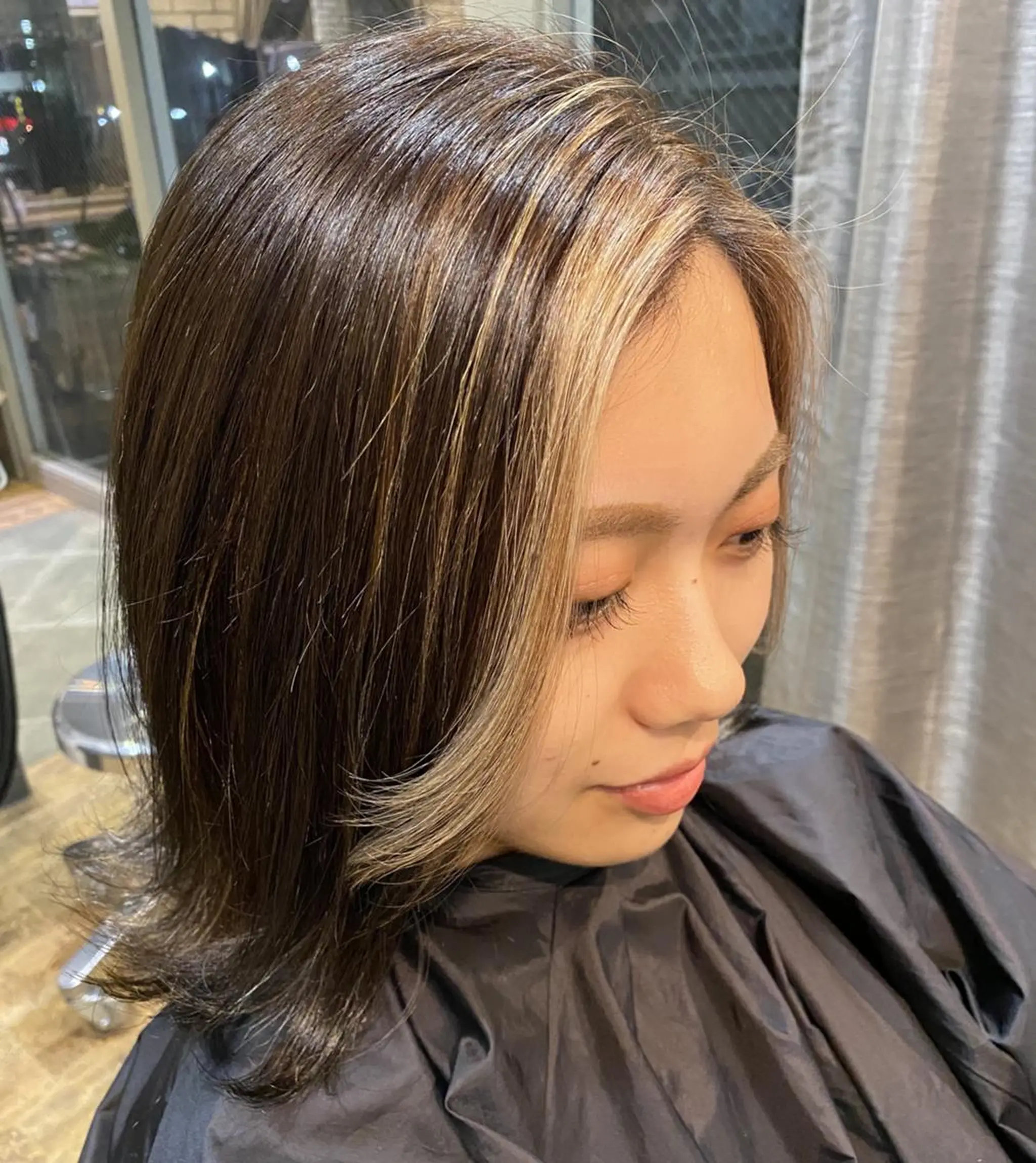 カラー セミロング 西中島エリアNo.1 ✨髪質改善ラビマーニのヘアスタイル