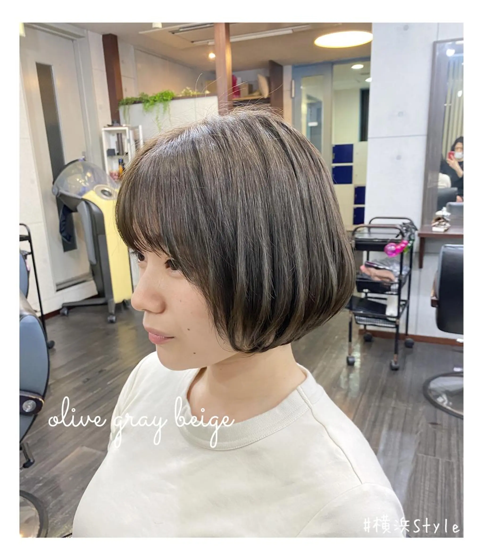 ショート カラー グレージュ オリーブグレージュ オリーブグレー カット ヘアカラー トリートメント cocoru所属・＊横浜駅＊ 金子 誠也のヘアスタイル