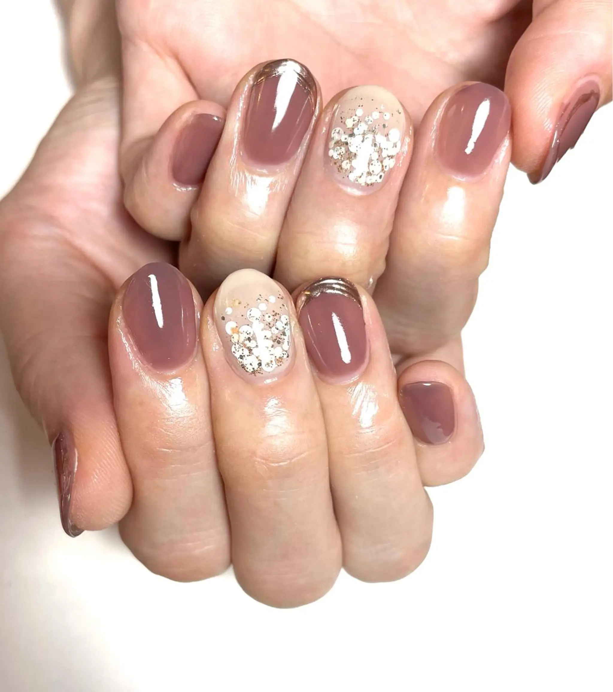 ネイル ホログラムネイル ラメ(グリッター) ピンク le_rire _nailのネイルデザイン