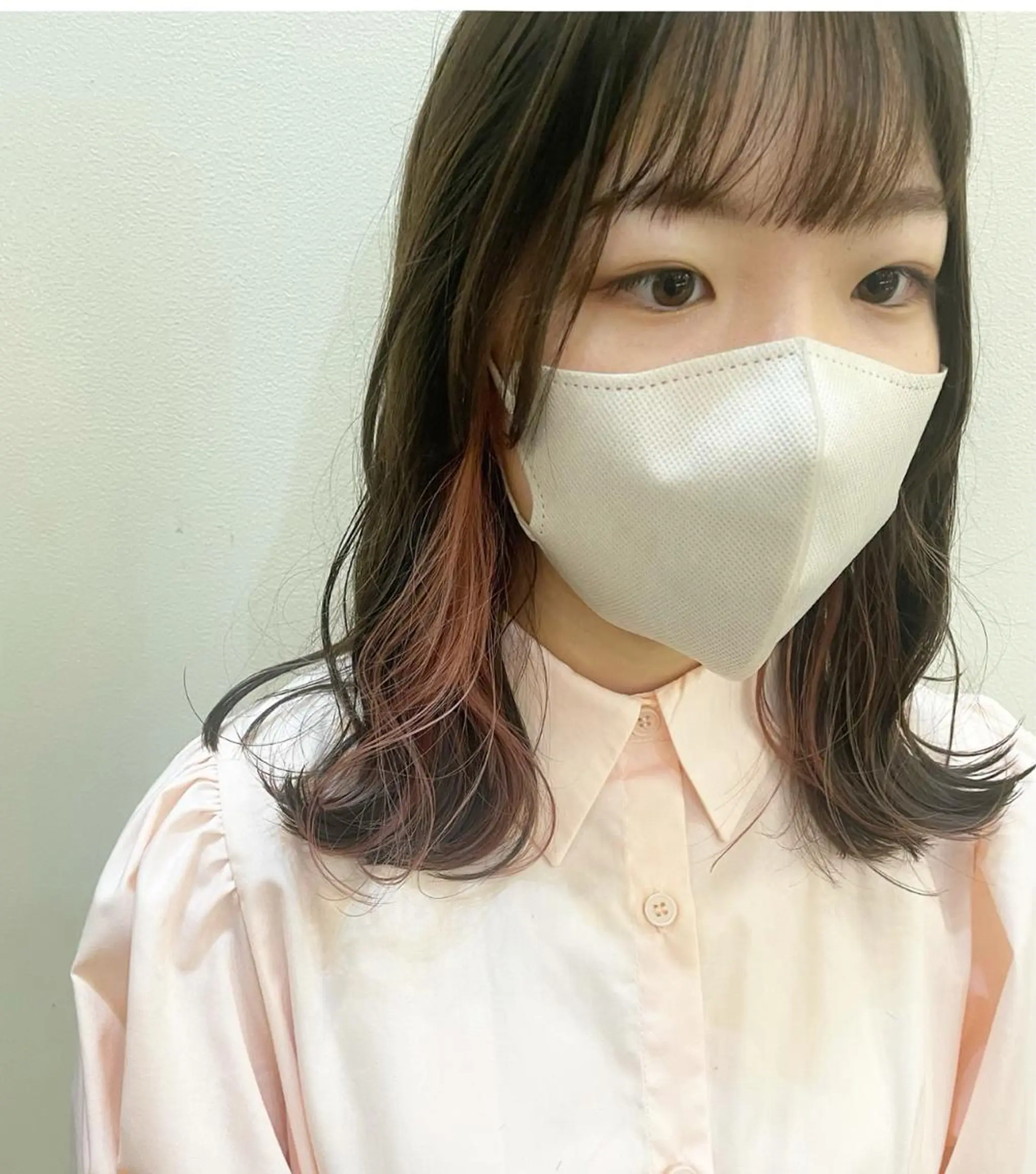 ミディアム カラー ピンクカラー ヘアカラー トリートメント 坂田 友梨奈のヘアスタイル