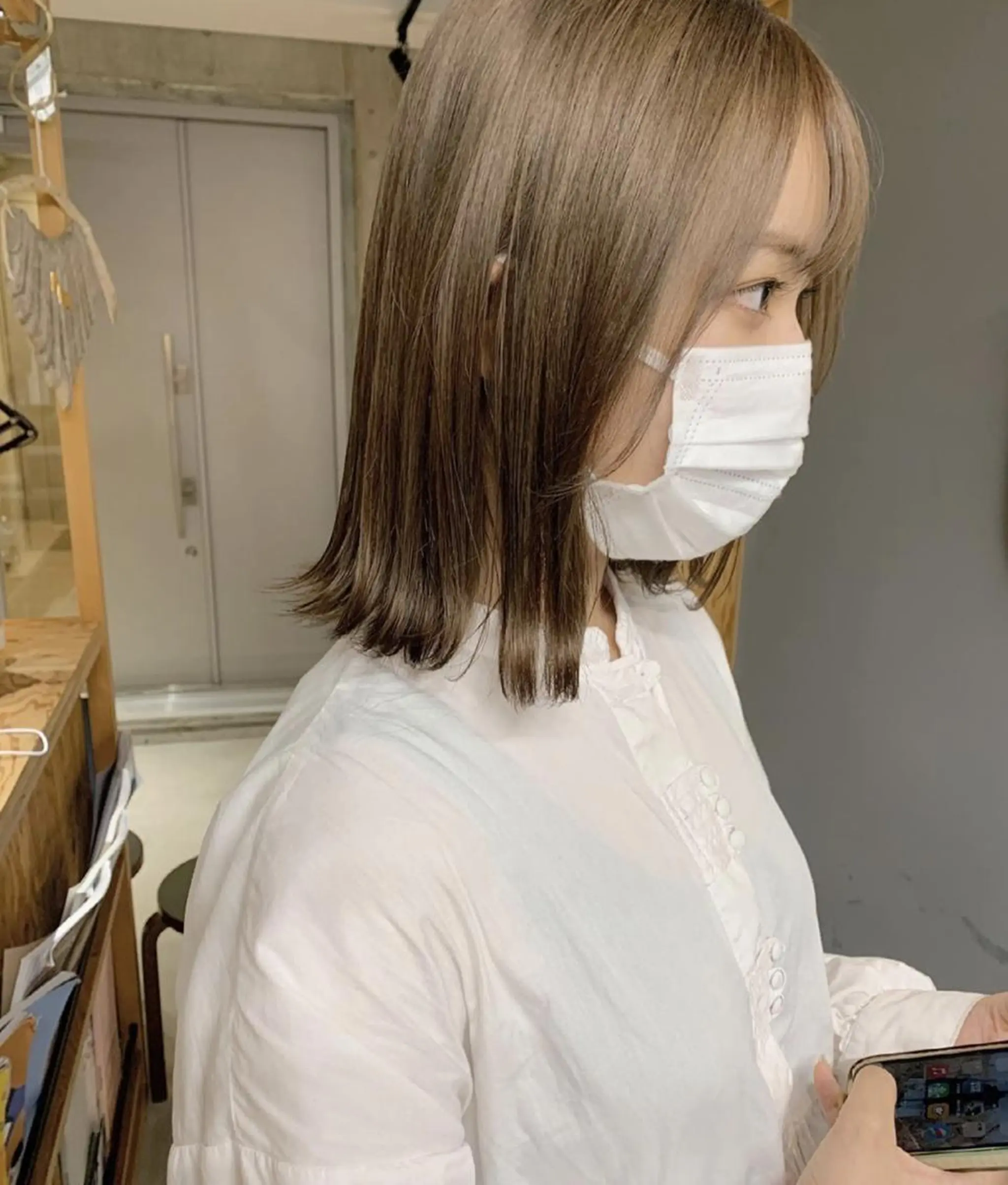 ミディアム カラー パーマ ミディアムパーマ バレイヤージュ ダブルカラー グラデーションカラー ハイライトカラー CEINE PATHのヘアスタイル