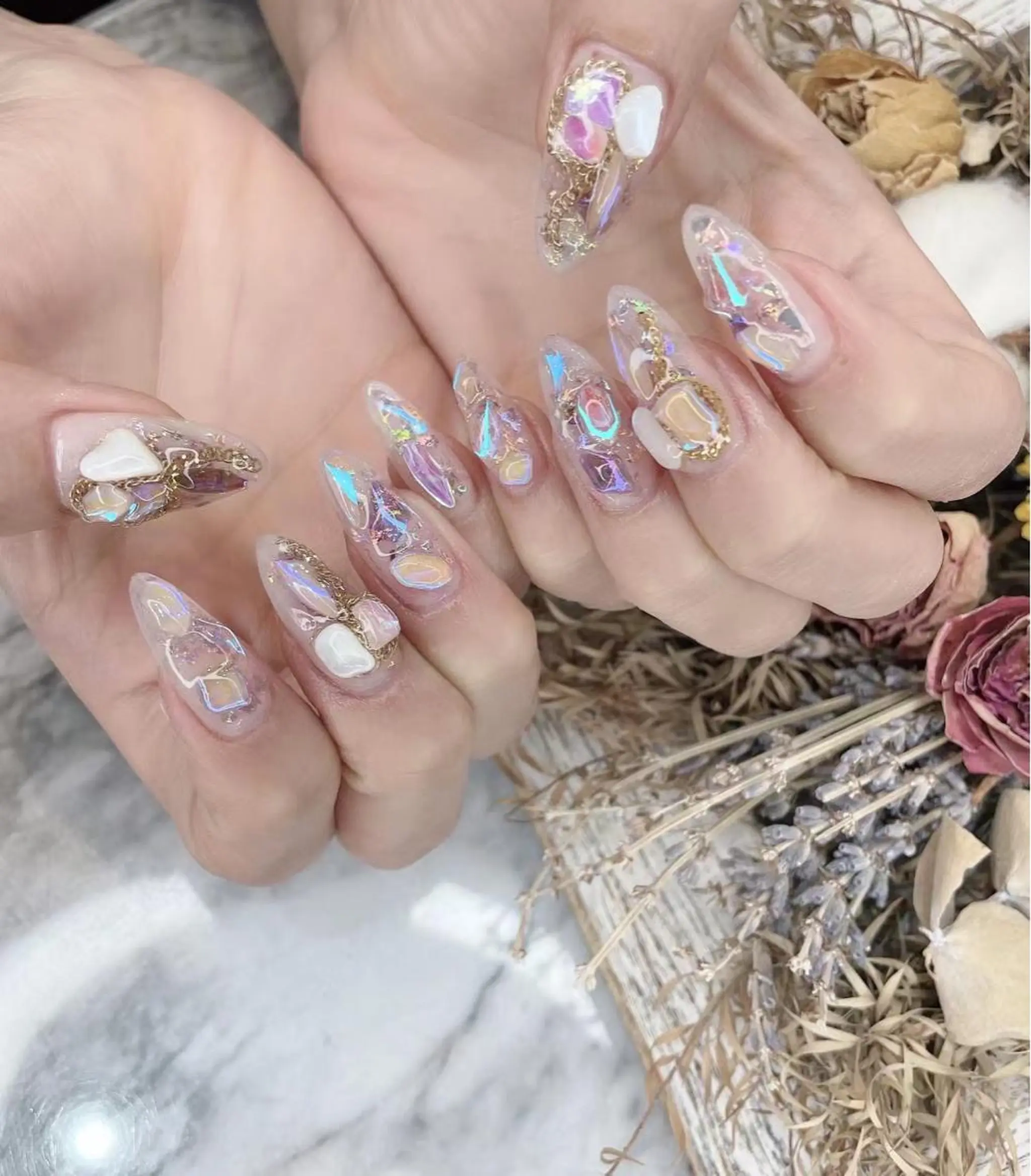 ネイル ミラーネイル ストーンネイル Babarla Nailのネイルデザイン