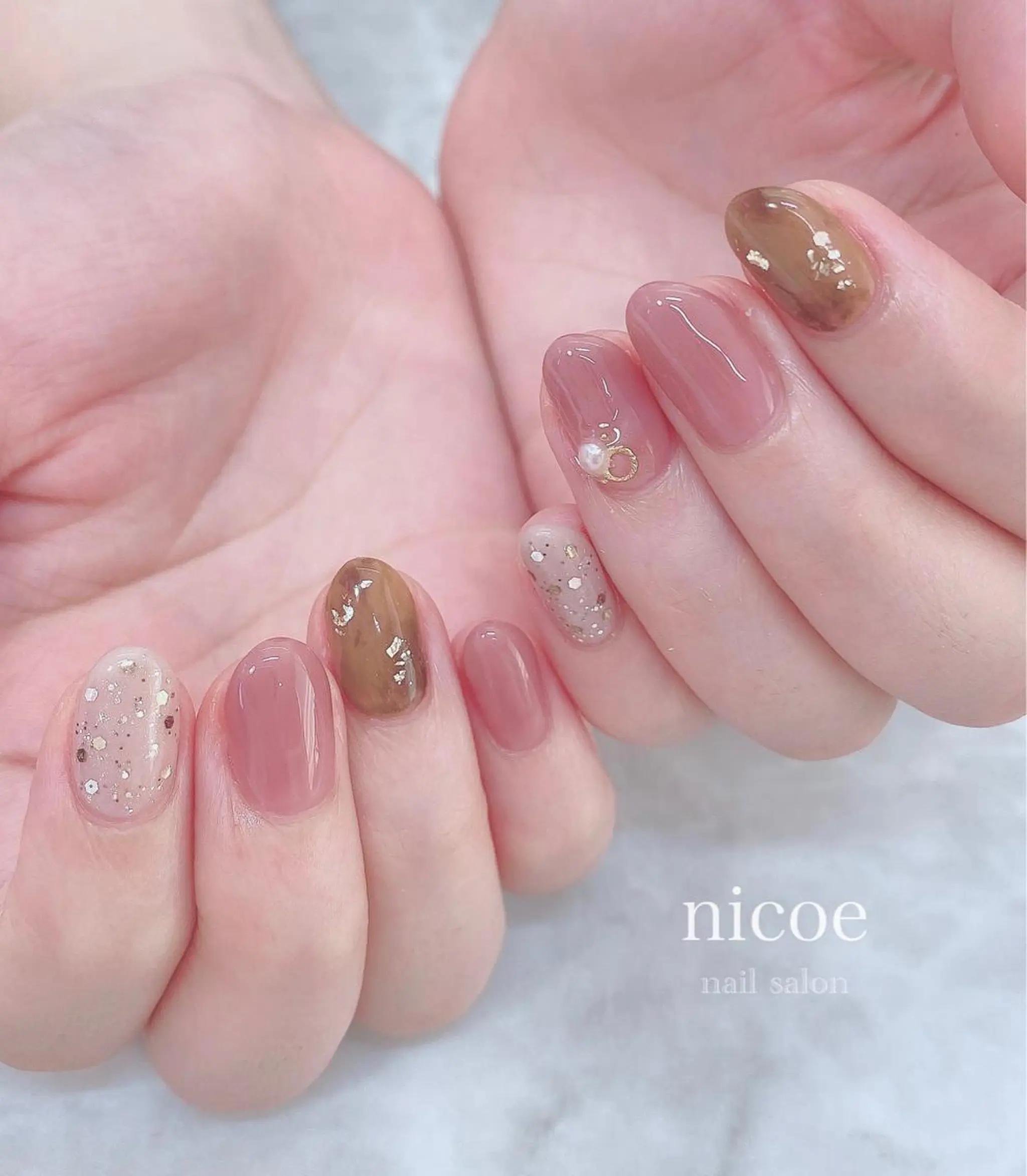 ネイル アートネイル べっ甲ネイル フラワーネイル オフィスネイル ワンカラーネイル ネイルサロン　nicoe【ニコエ】所属・ネイルサロン nicoeのネイルデザイン