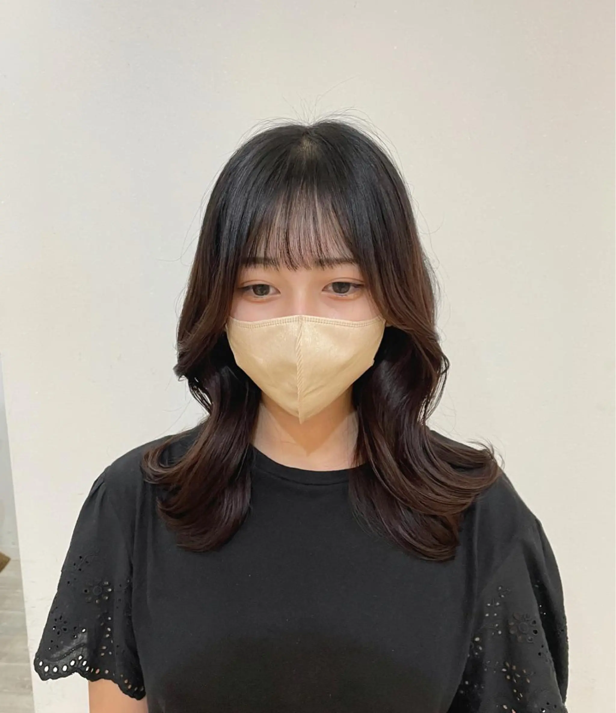 セミロング 韓国風ヘア レイヤーカット fifth天神/末廣 和也のヘアスタイル