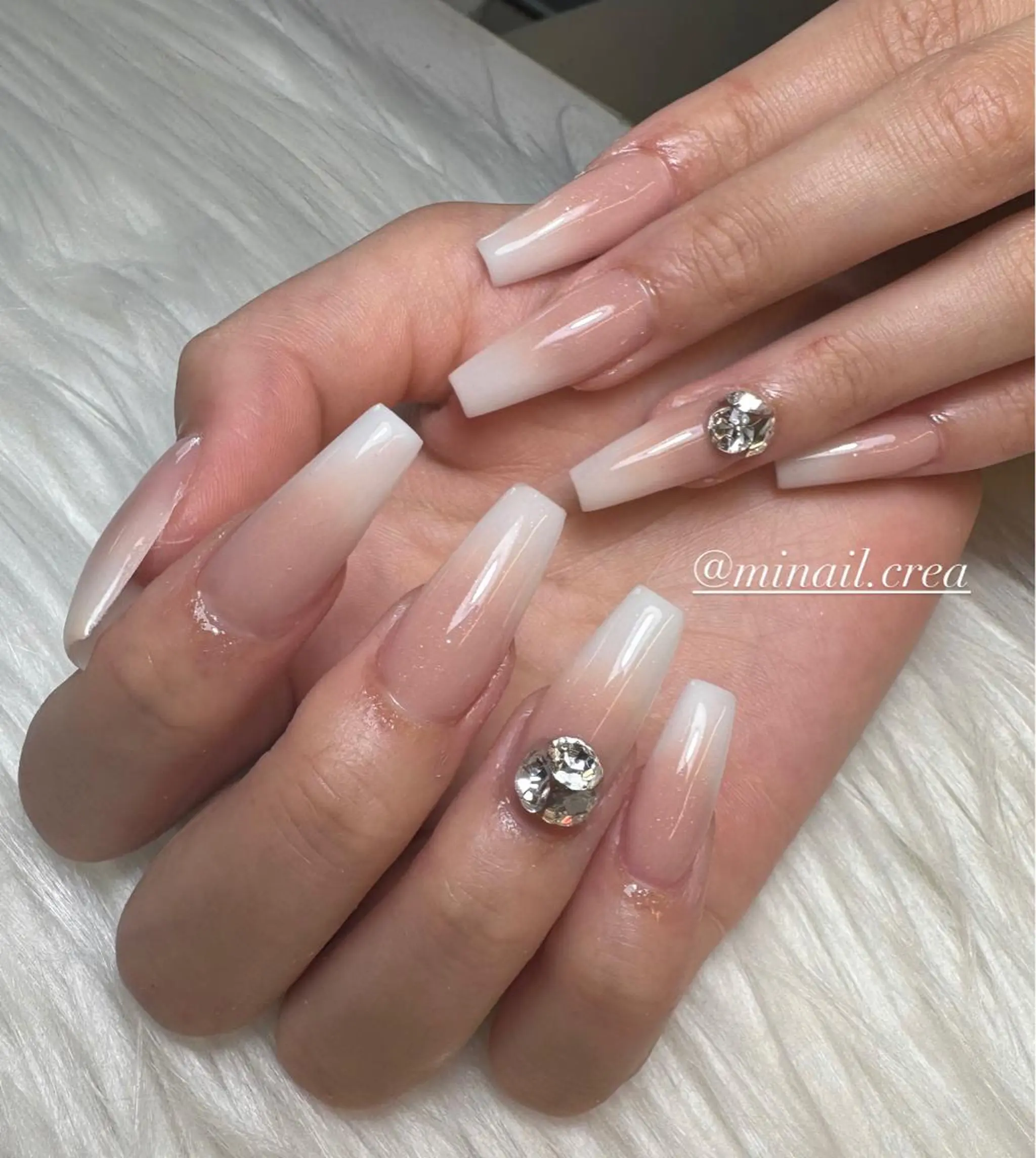 ネイル ロングネイル オフィスネイル スカルプネイル シンプルネイル ハンドネイル CRéA　-private nailsalon-所属・CReA nailのネイルデザイン