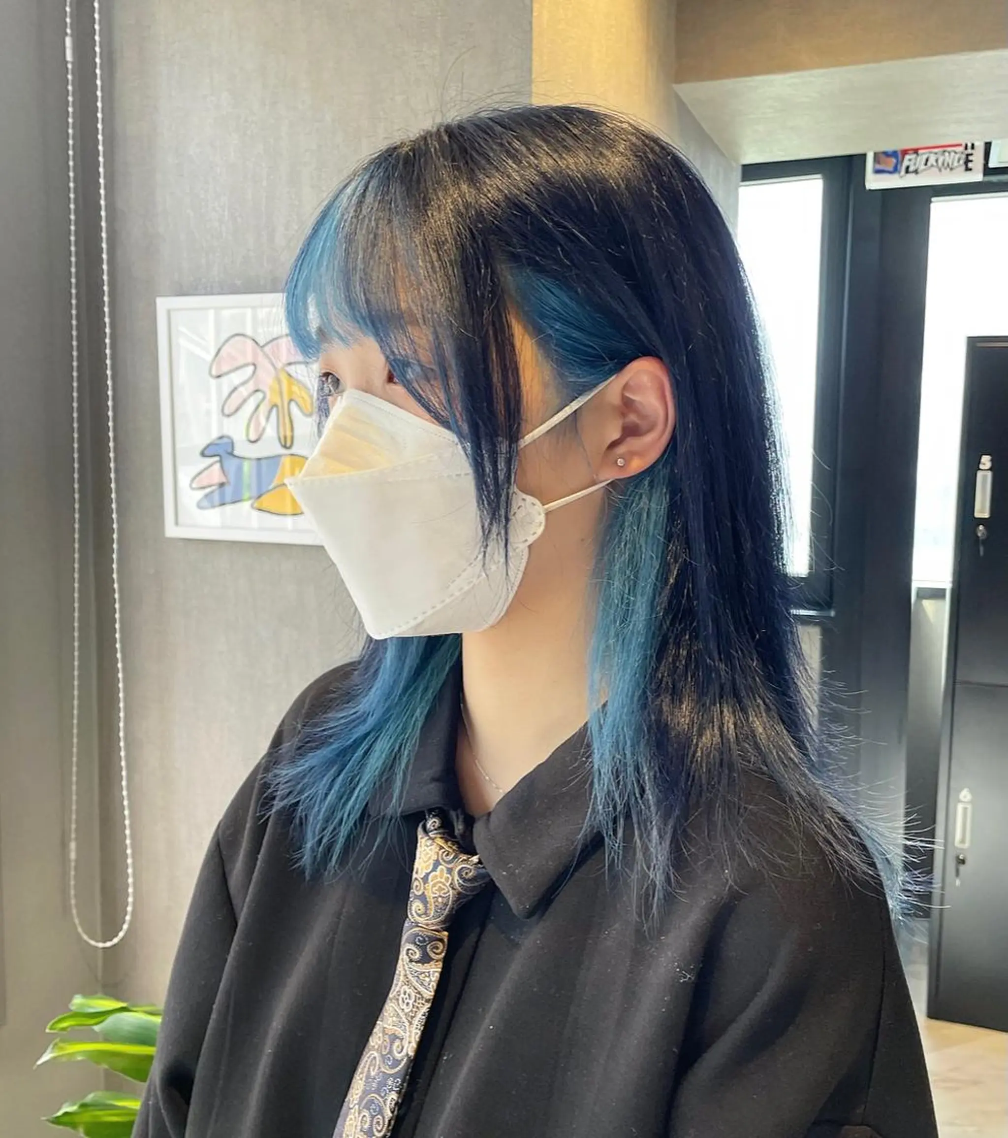 セミロング カラー メンズパーマモデル 募集　サトチハルのヘアスタイル