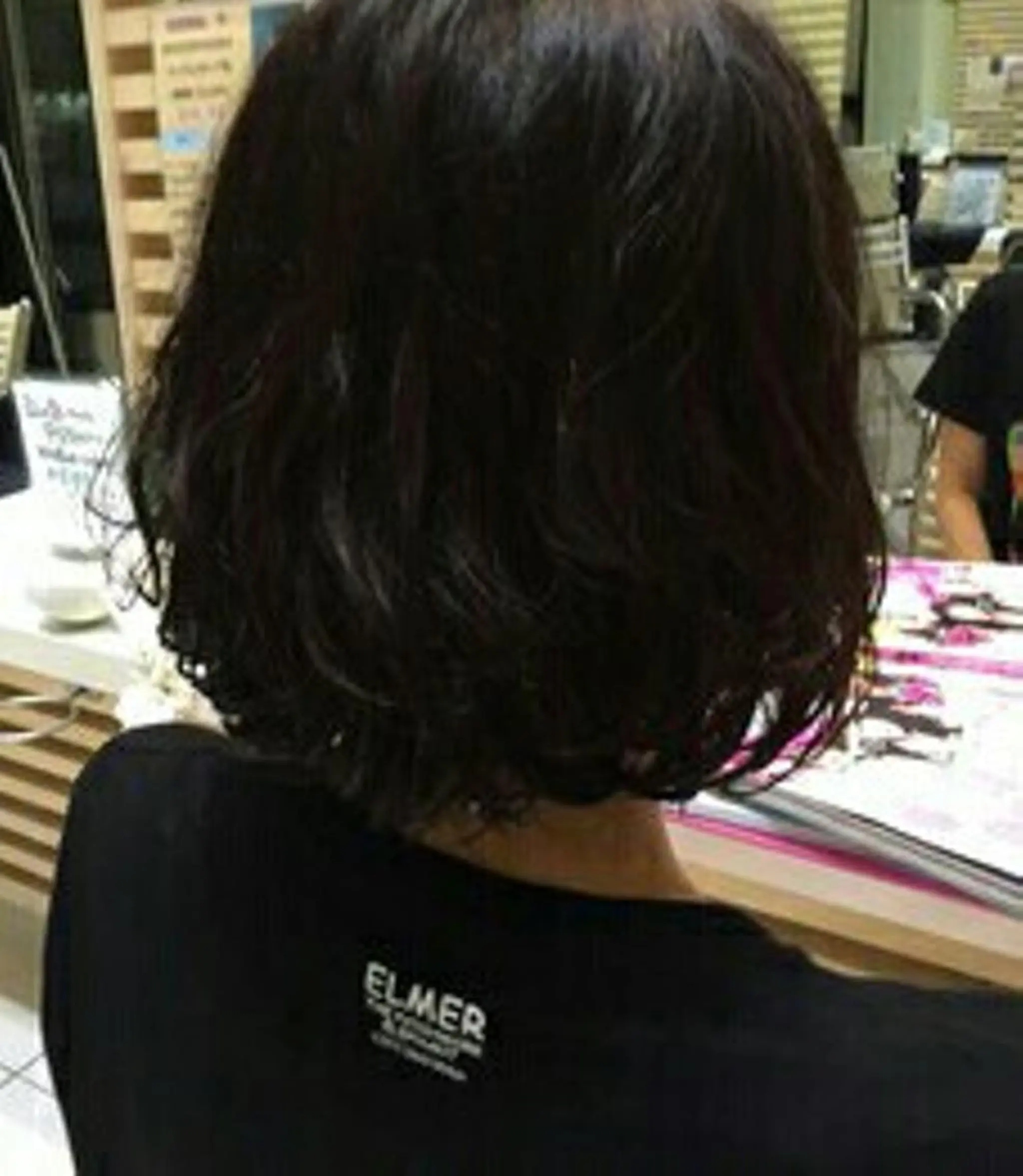 ショート パーマ ワンレンボブ ボブ alpha. カラーエクステ下妻のヘアスタイル