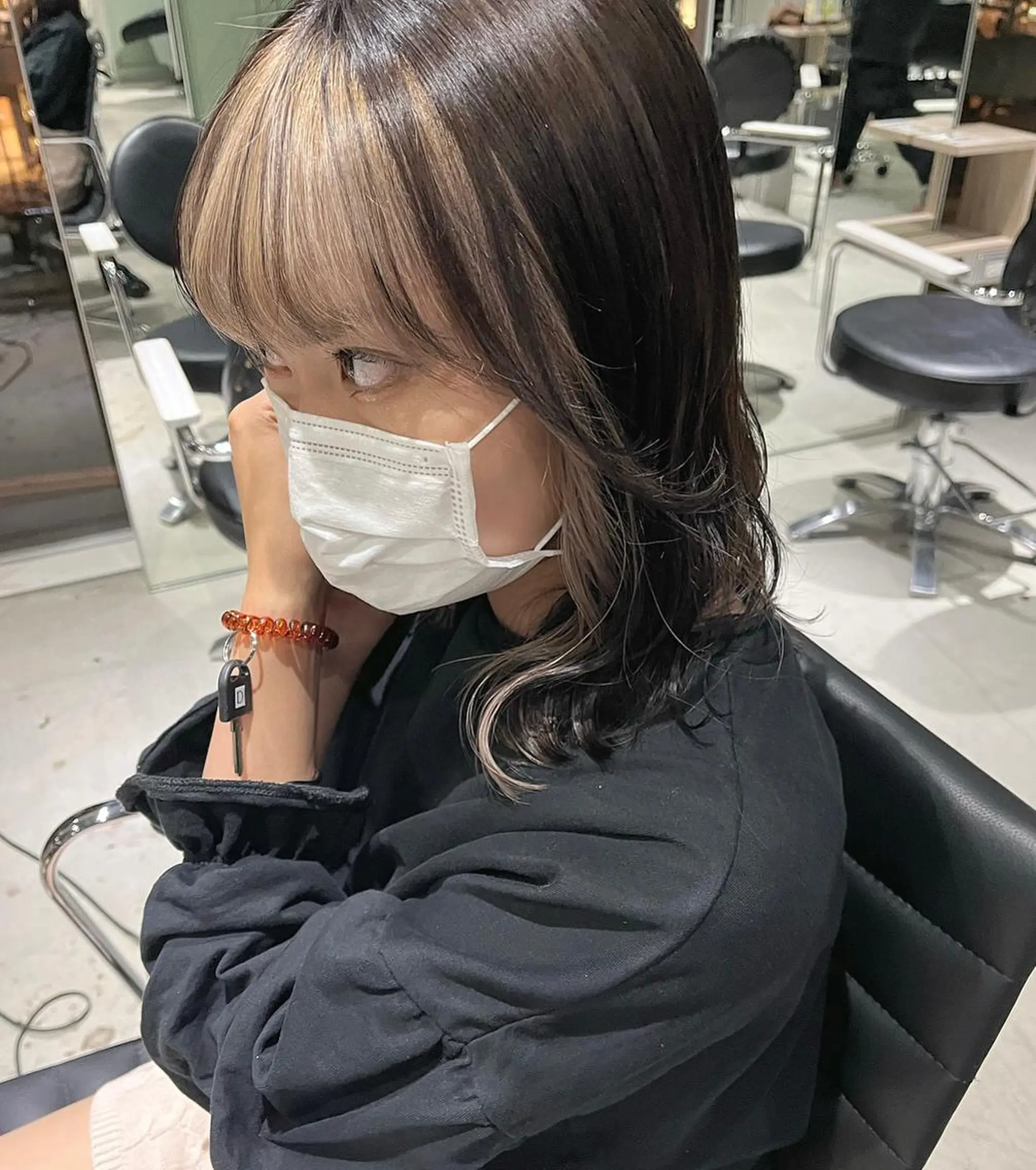 ミディアム カラー ヘアカラー トリートメント 暖色/まろベージュ/ シカタユウカのヘアスタイル