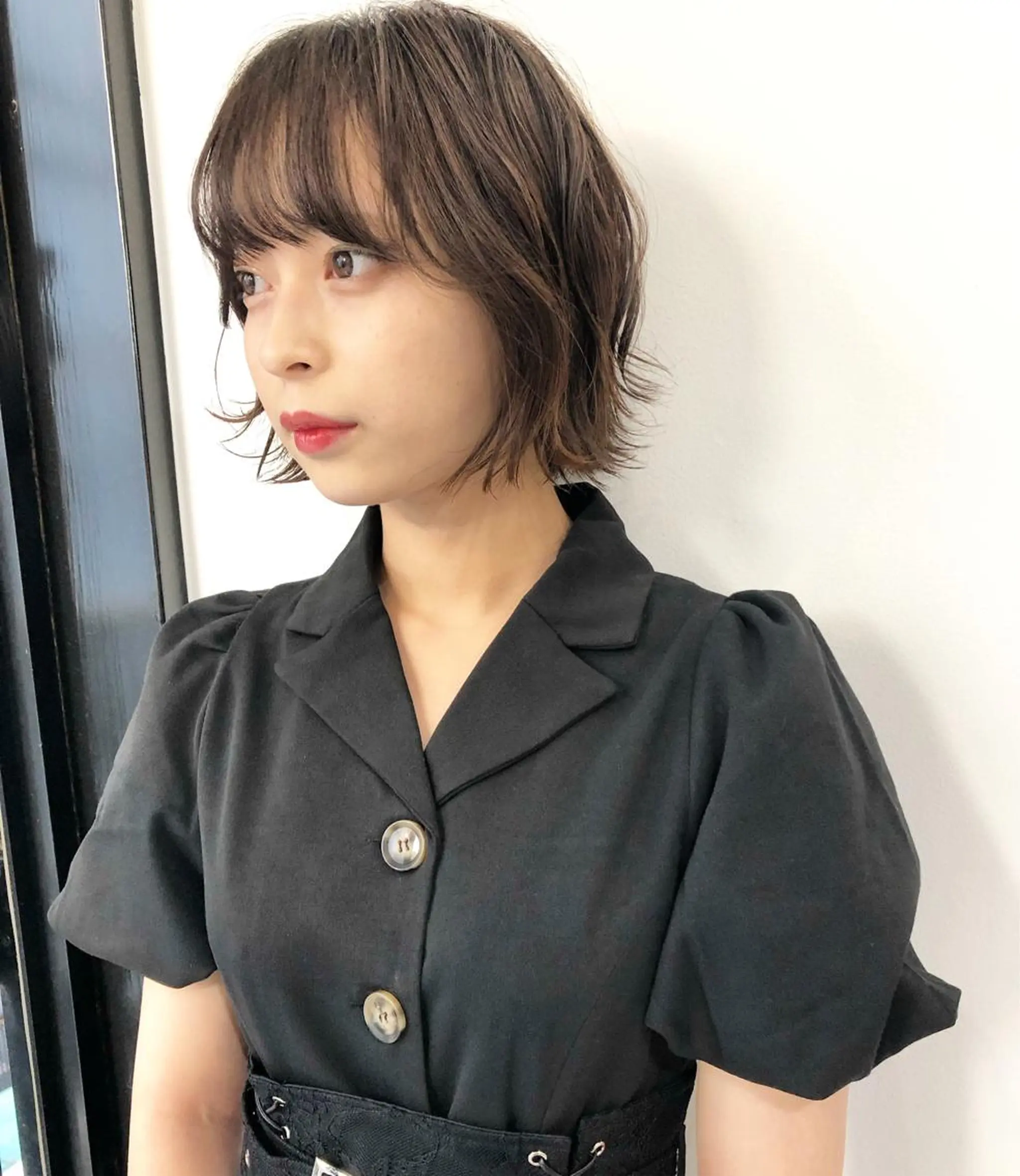 ショート カラー ヘアアレンジ 結婚式・ブライダル アッシュ アッシュブラウン ベージュカラー 黒髪 韓国風×透明感カラー 髪質改善オタベシンヤのヘアスタイル