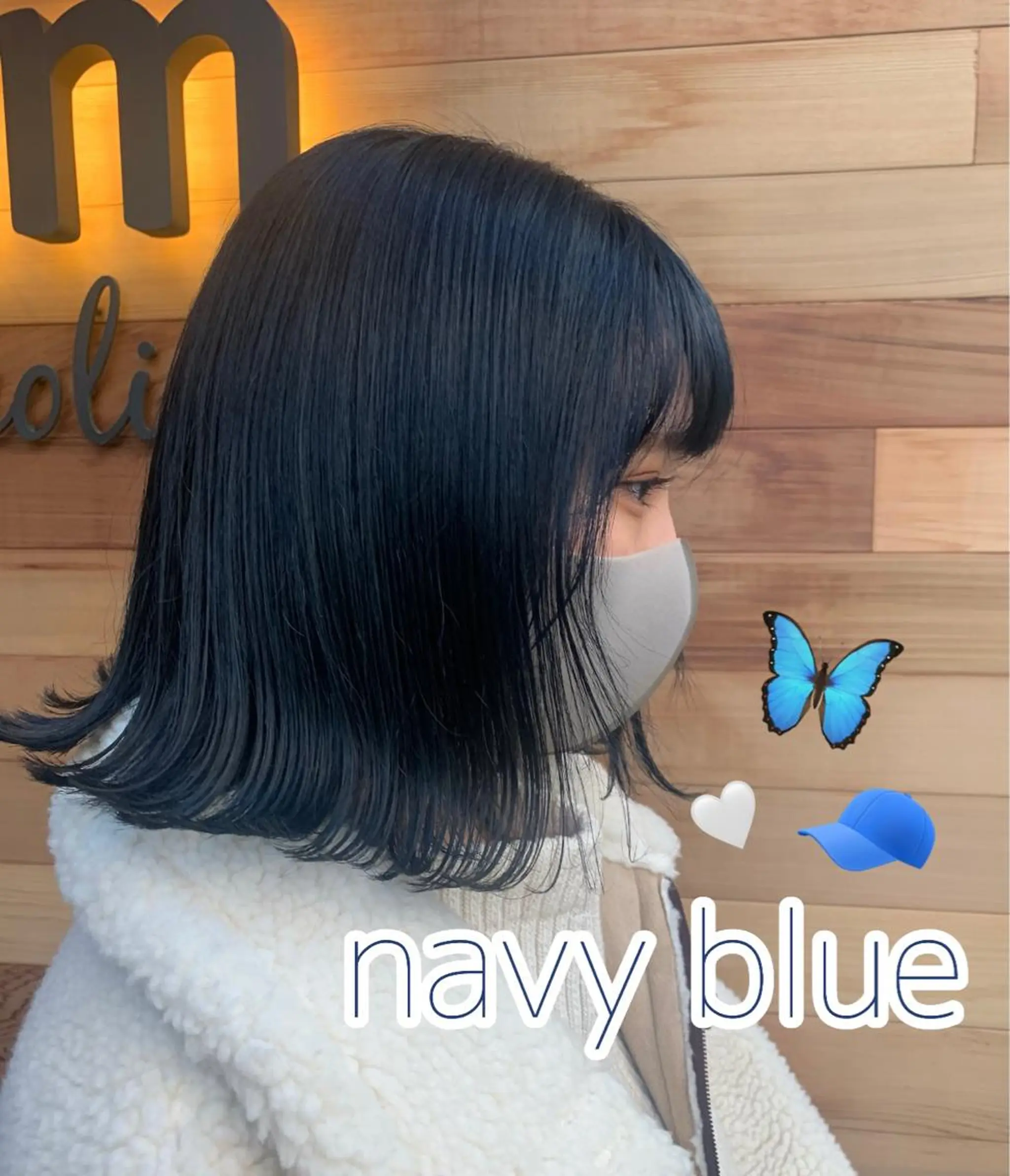 ミディアム カラー ブルーカラー ネイビーカラー ヘアカラー Kana 🍋 ハイトーン【高円寺】のヘアスタイル