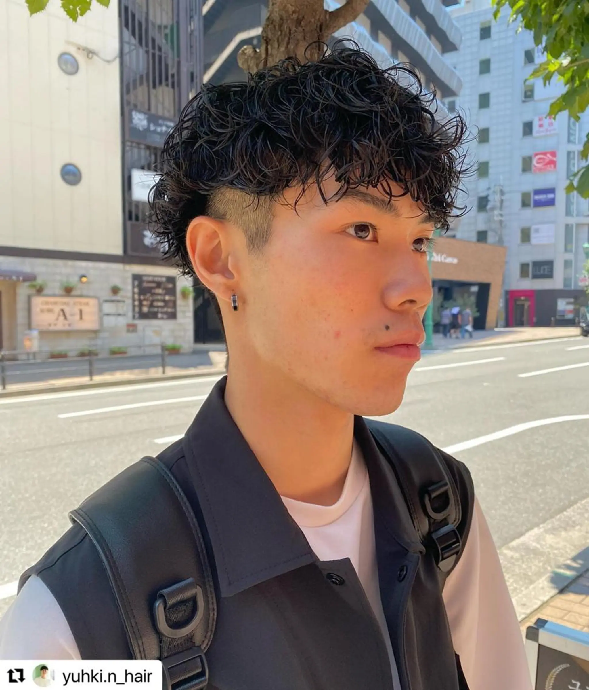 ミディアム カラー メンズ ミディアムパーマ フェードカット メンズパーマ プードルパーマ メンズツイストパーマ 🩷Eny terrace🩷のヘアスタイル