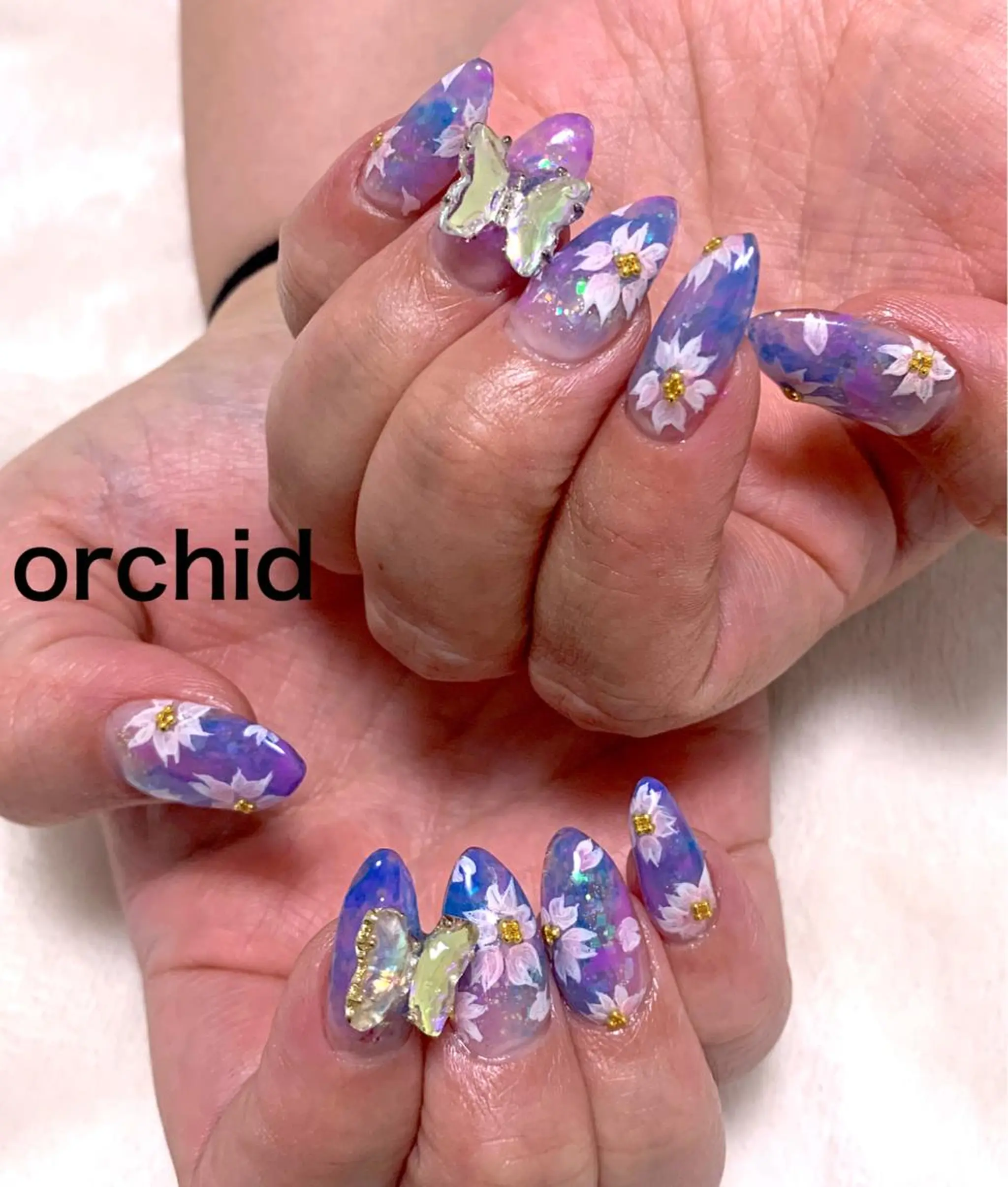 ネイル ハンドネイル orchid ♡オーキッドのネイルデザイン