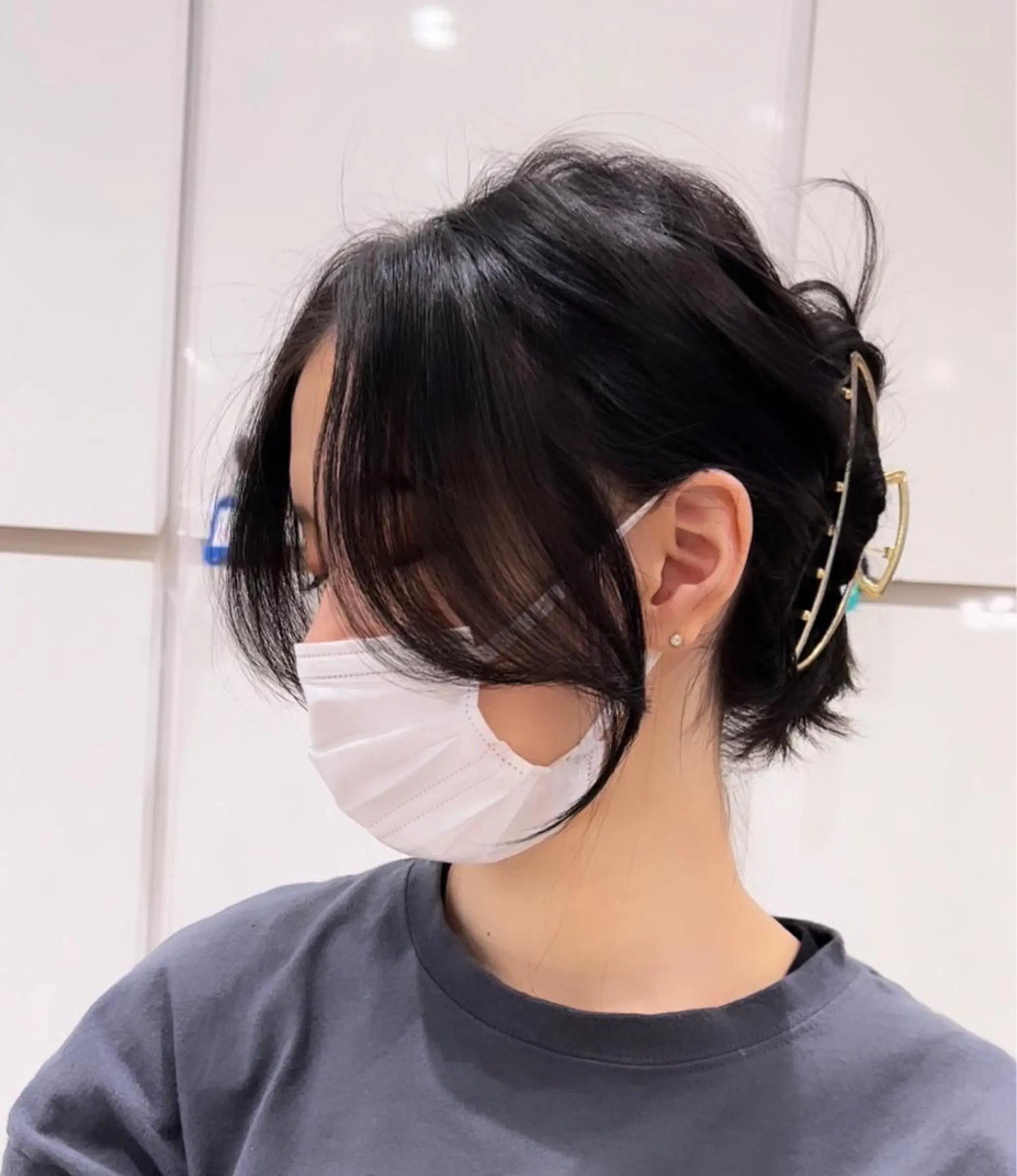 セミロング カラー ブリーチ 透明感カラー ブリーチなしカラー 顔まわりレイヤー 顔周りカット 束感/パリエク プラド心斎橋のマツエク・マツパデザイン