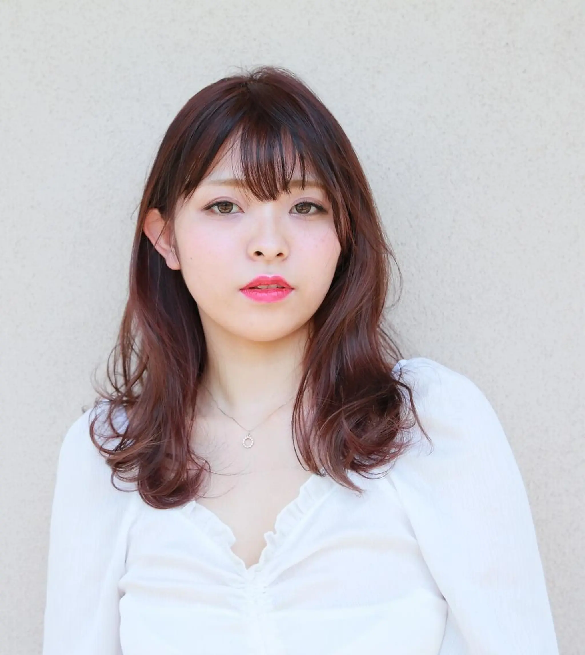 セミロング ピンクブラウン カット ヘアカラー トリートメント 皆尾 忠位のヘアスタイル