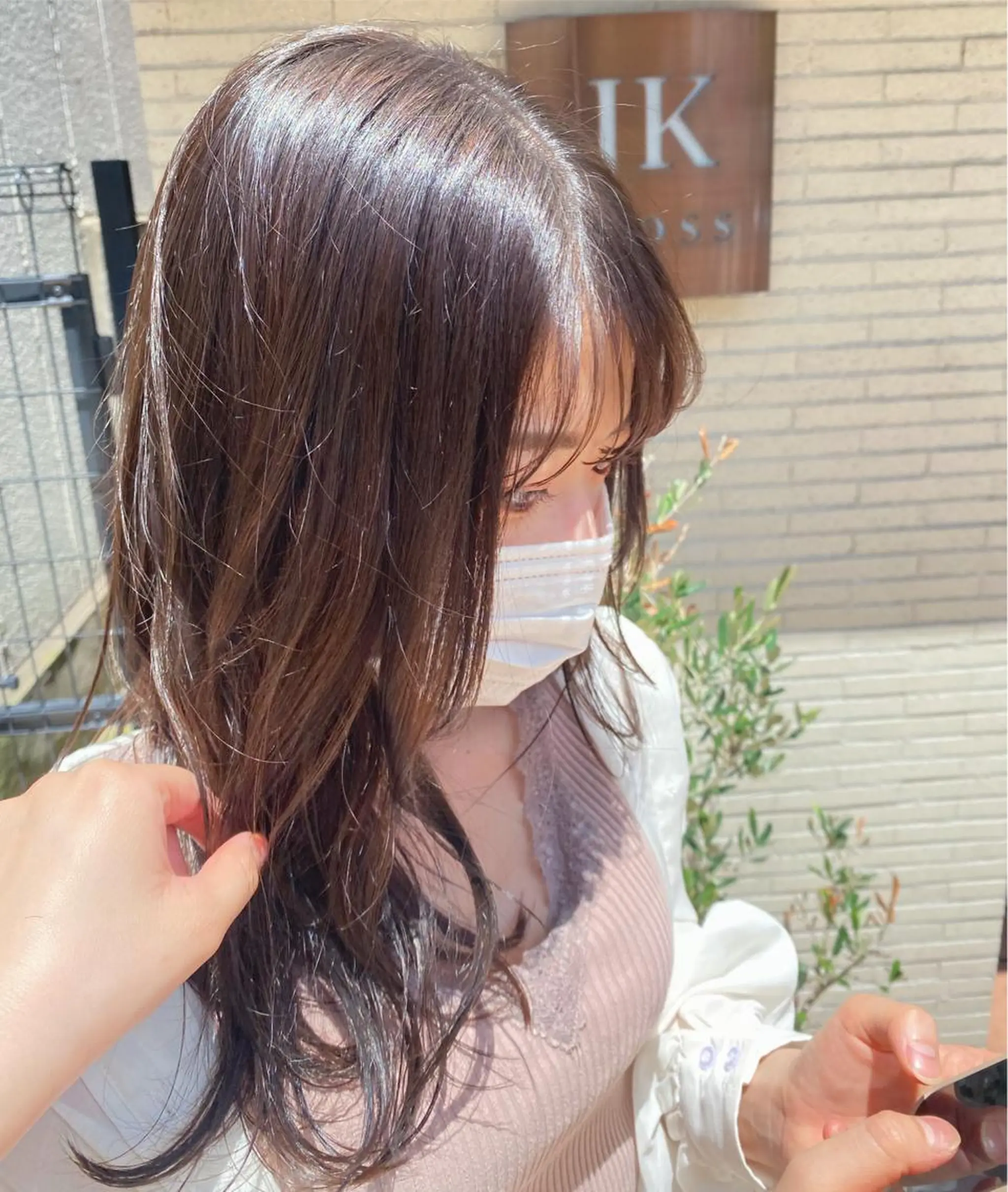 セミロング ヘアカラー トリートメント NANAMI/透け感 /グレージュのヘアスタイル