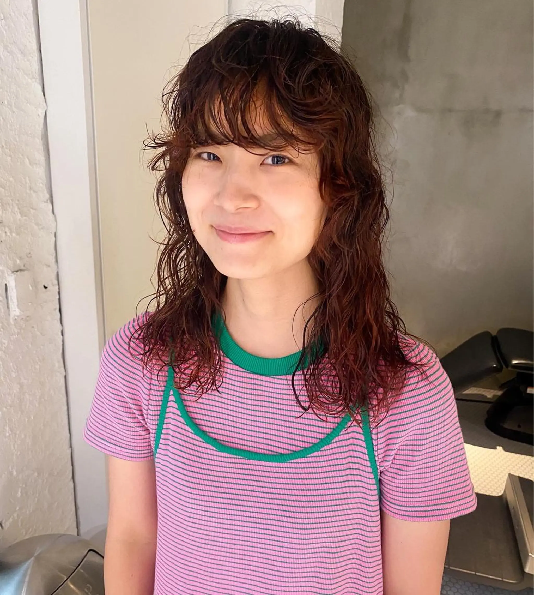 セミロング カラー パーマ ヘアアレンジ メンズ キッズ メンズパーマ セミロングパーマ パーマスタイル🔅 sayacaのヘアスタイル