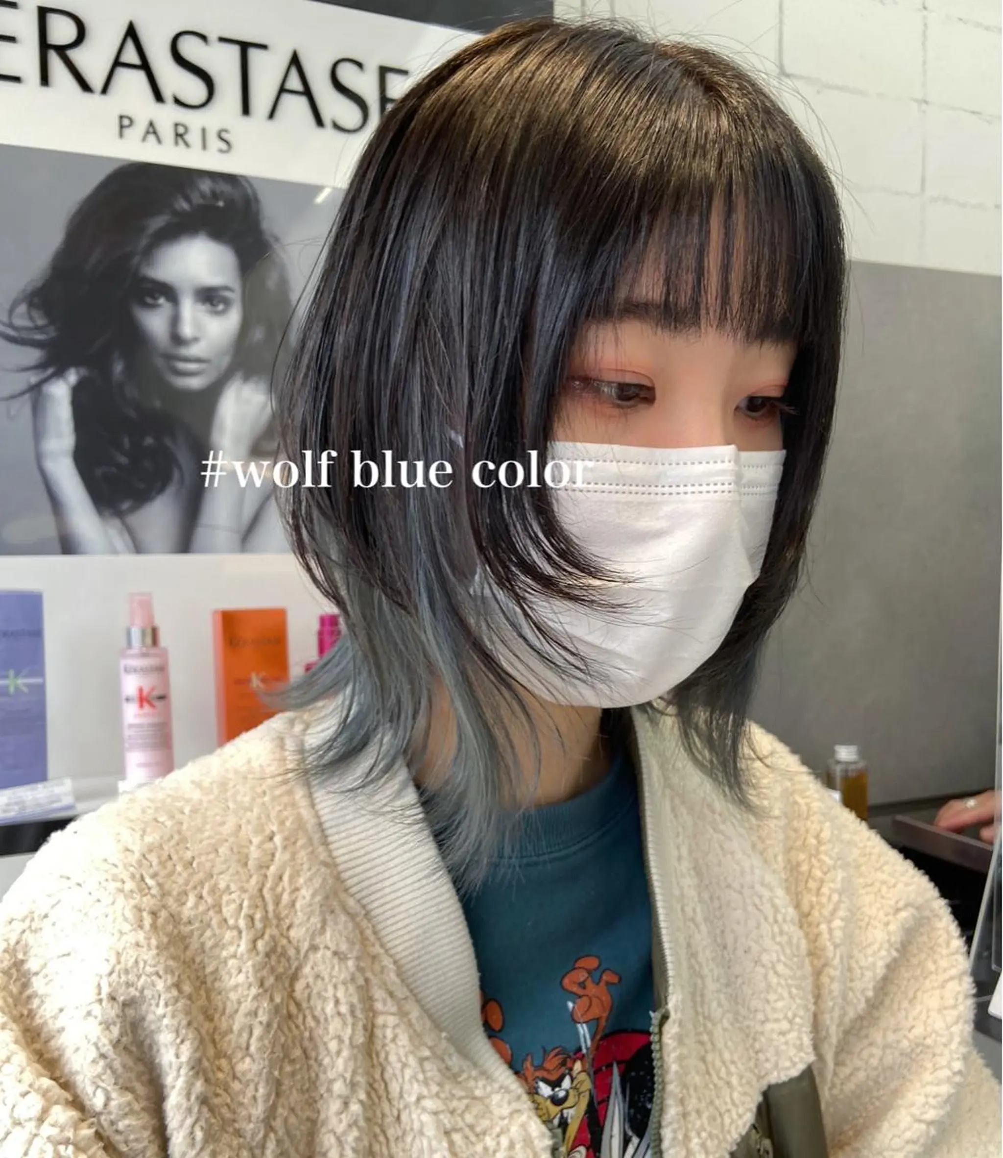 ミディアム ウルフカット ヘアカラー 淺谷 美紀のヘアスタイル