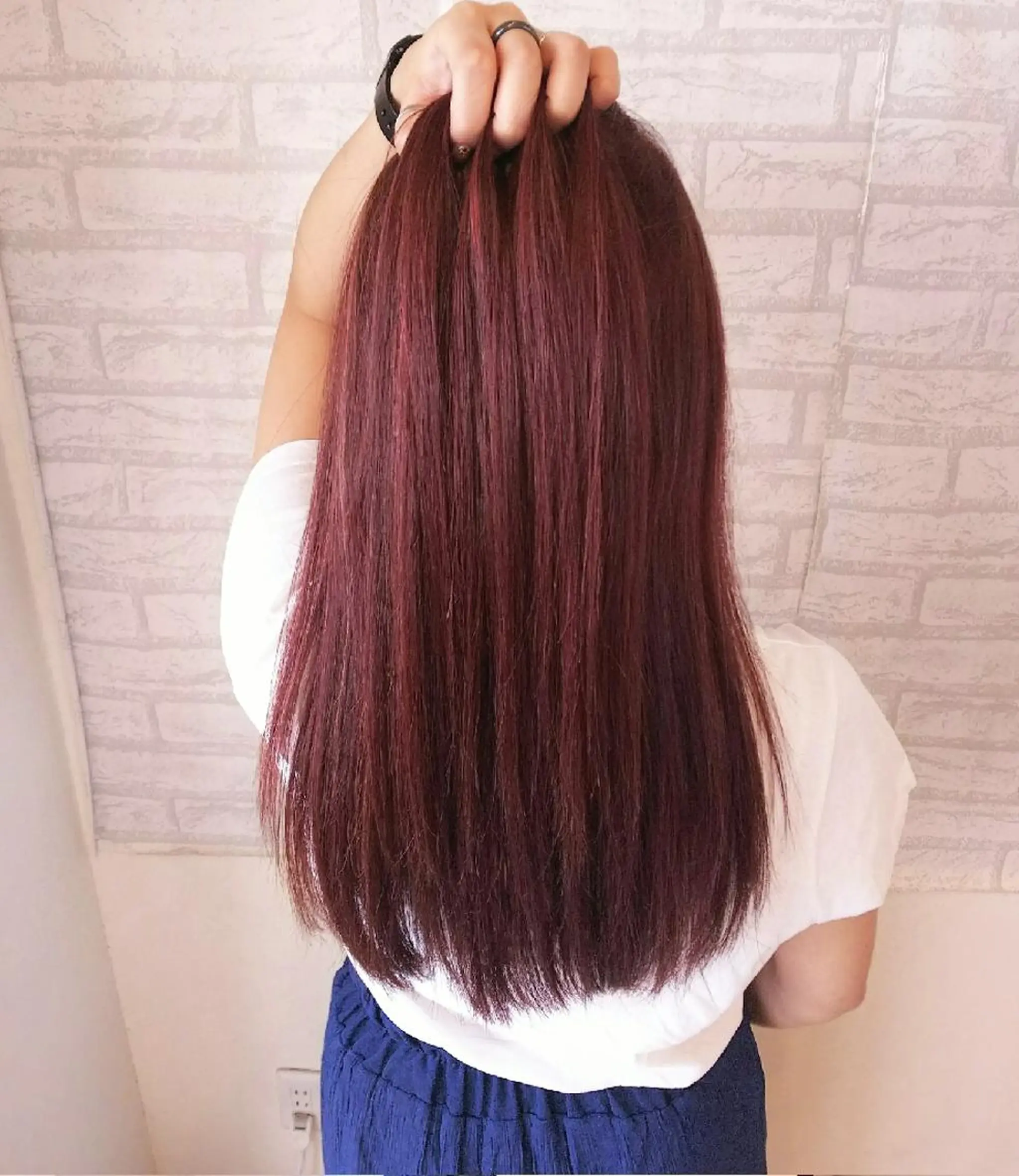 ロング カラー ピンクカラー JIL BLAN 京都所属・RU RIのヘアスタイル