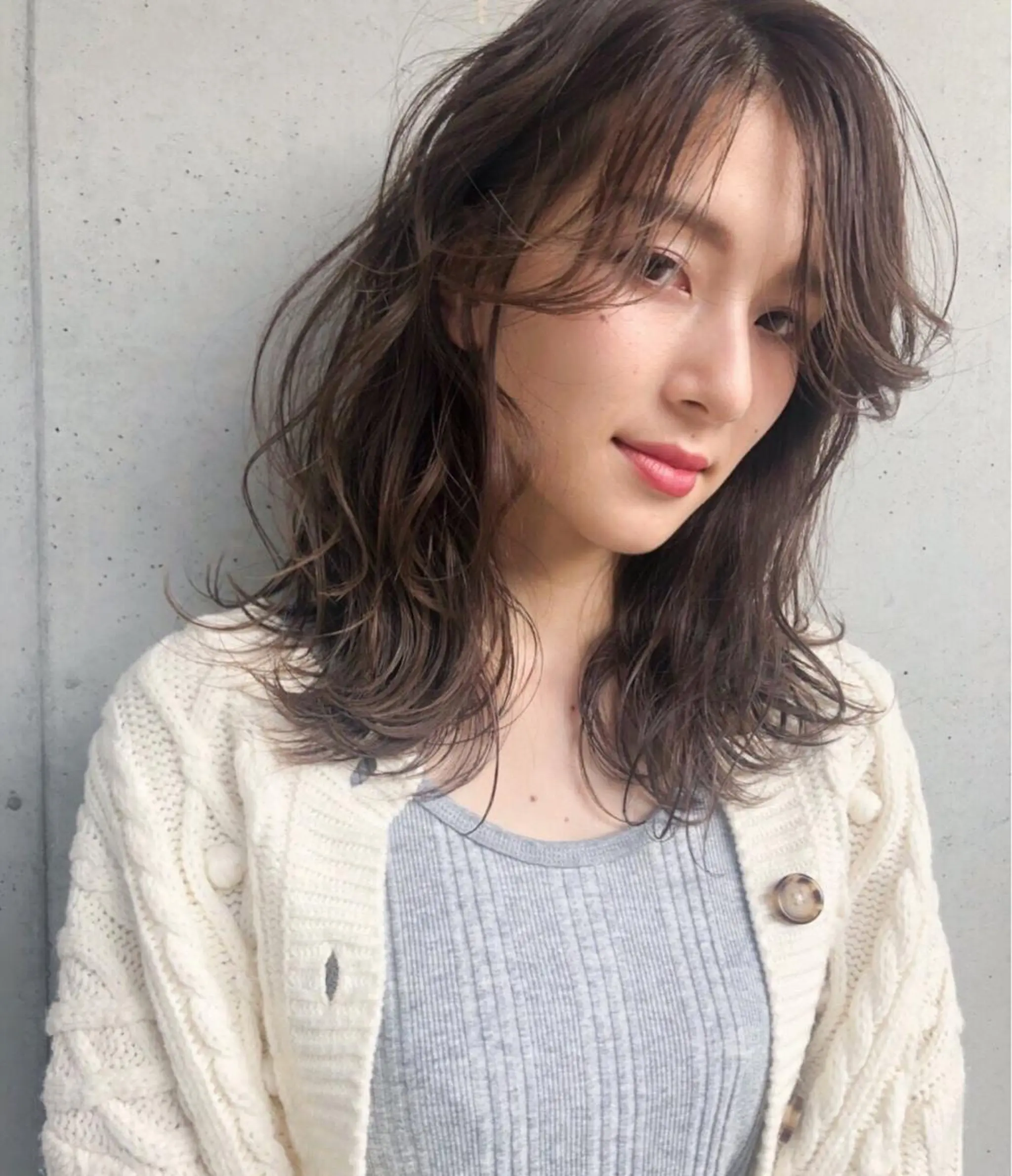 ミディアム カラー ヘアアレンジ ブラウンカラー シアーブラウン カット パーマ GiseL天神カラー 髪質改善/ブリーチのヘアスタイル