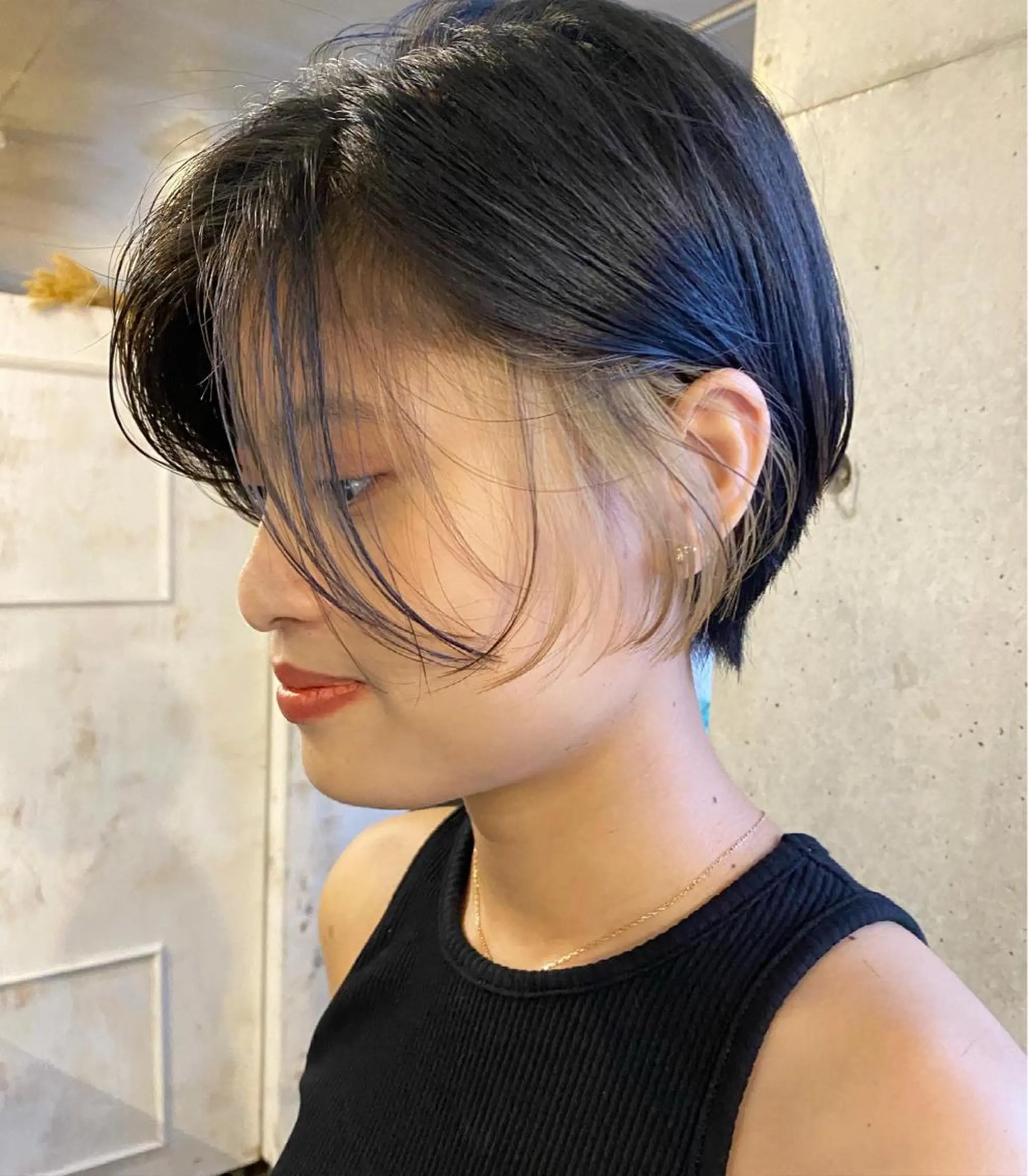 ショート カラー パーマ ヘアアレンジ メンズ ネイル マツエク・マツパ 黒髪 モリモト サナのヘアスタイル