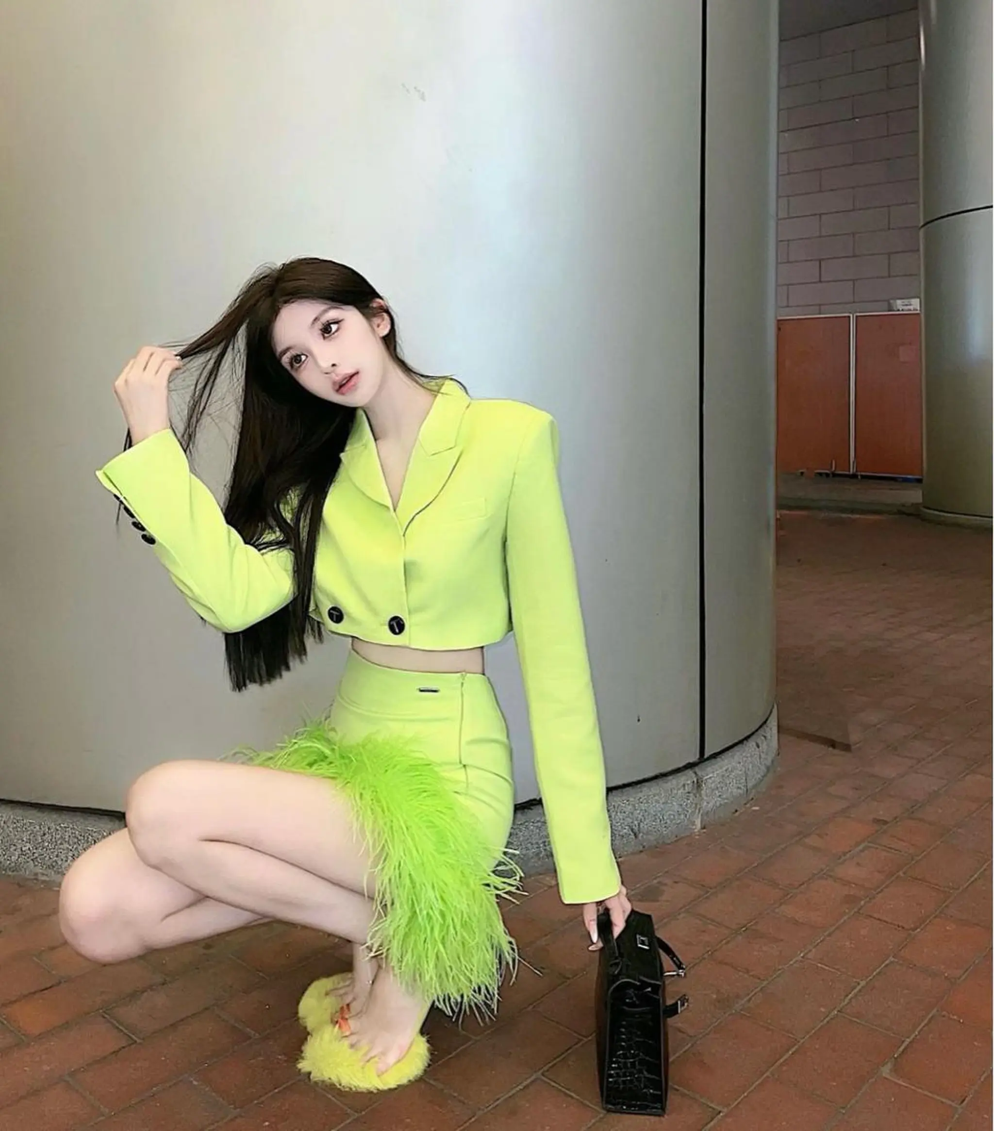 ロング ワンホンヘア カット ヘアカラー 韓国 / 中国ヘア 🦋Noniのヘアスタイル