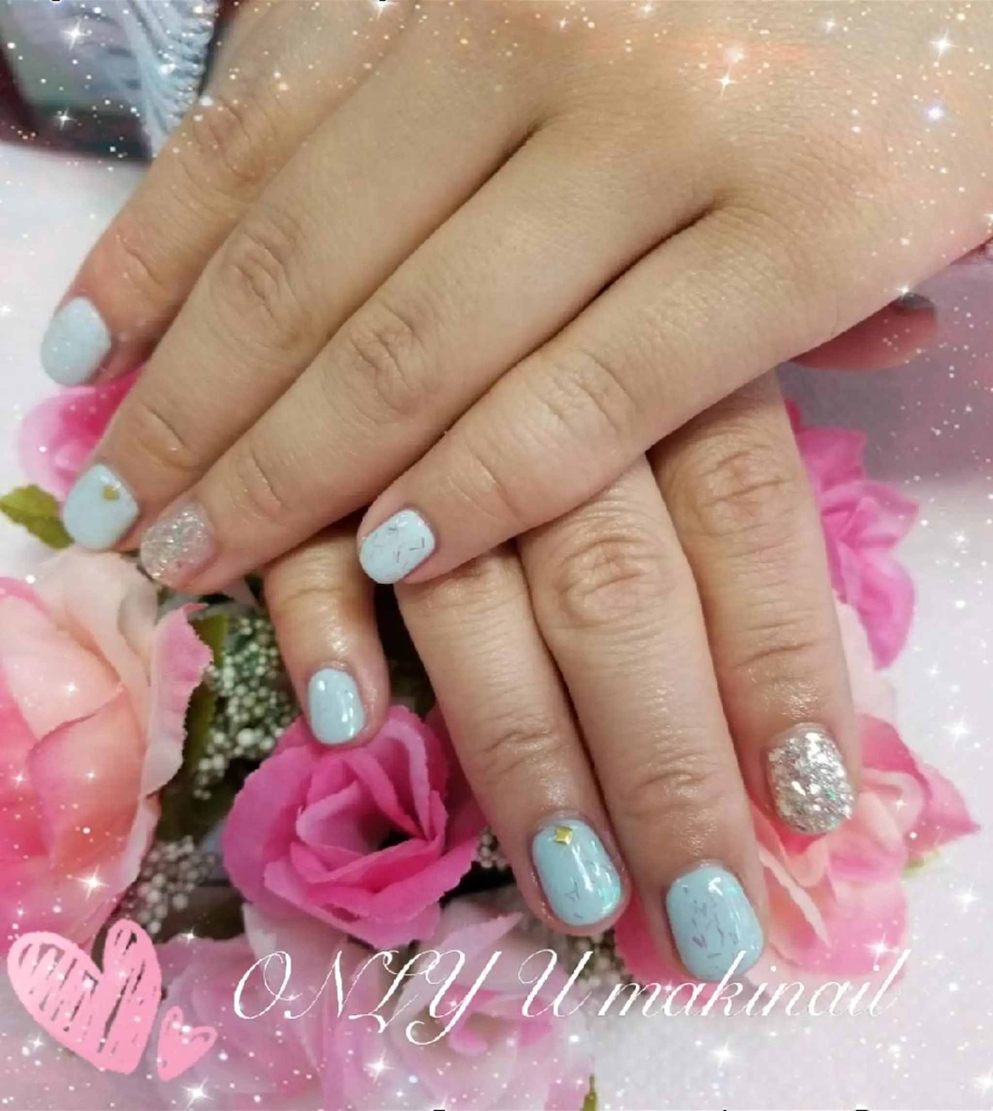 ネイル ラメ(グリッター) ワンカラーネイル シンプルネイル ハンドネイル Makinail makiのネイルデザイン
