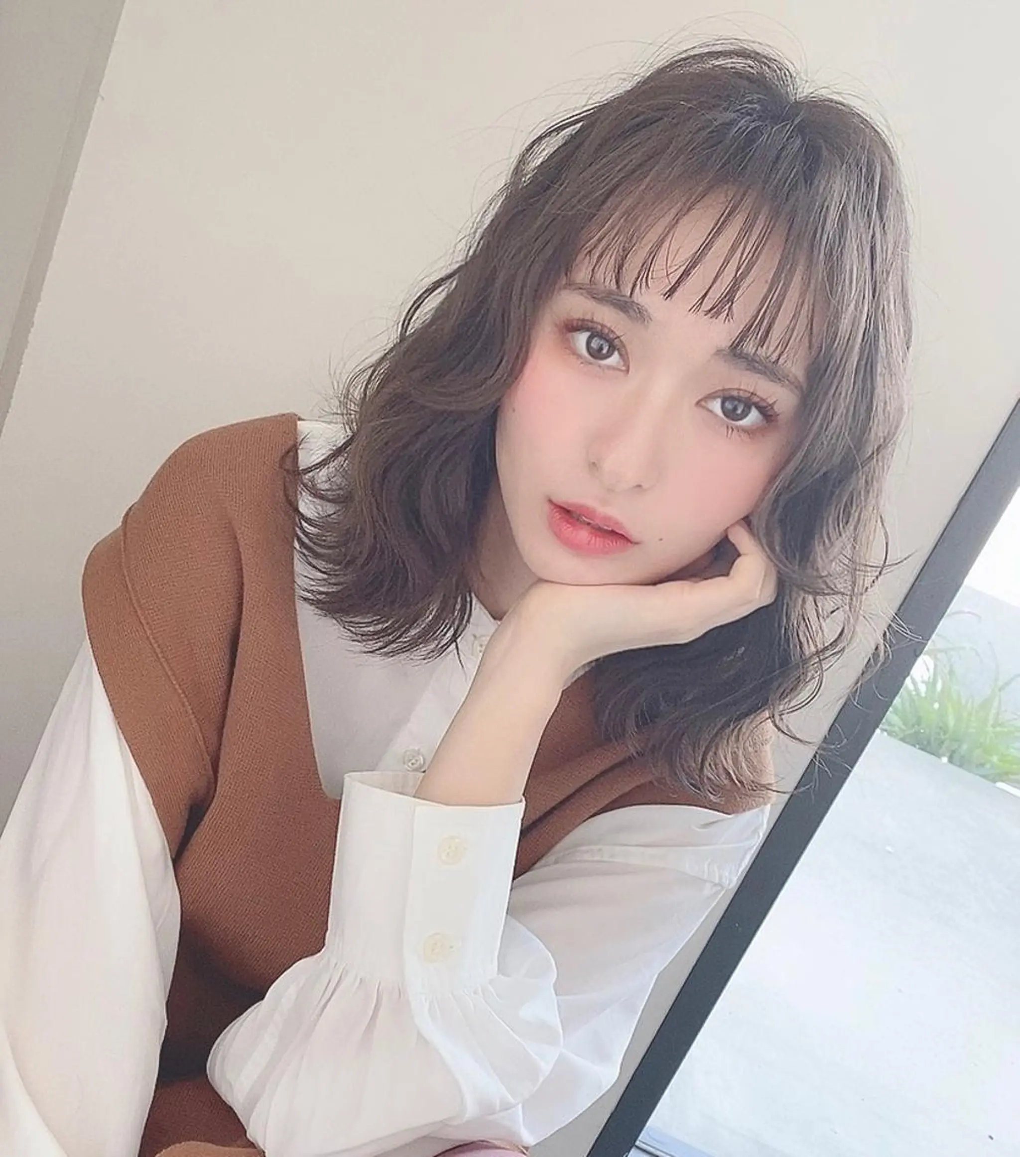 ミディアム カラー カット 得本 ゆきのヘアスタイル
