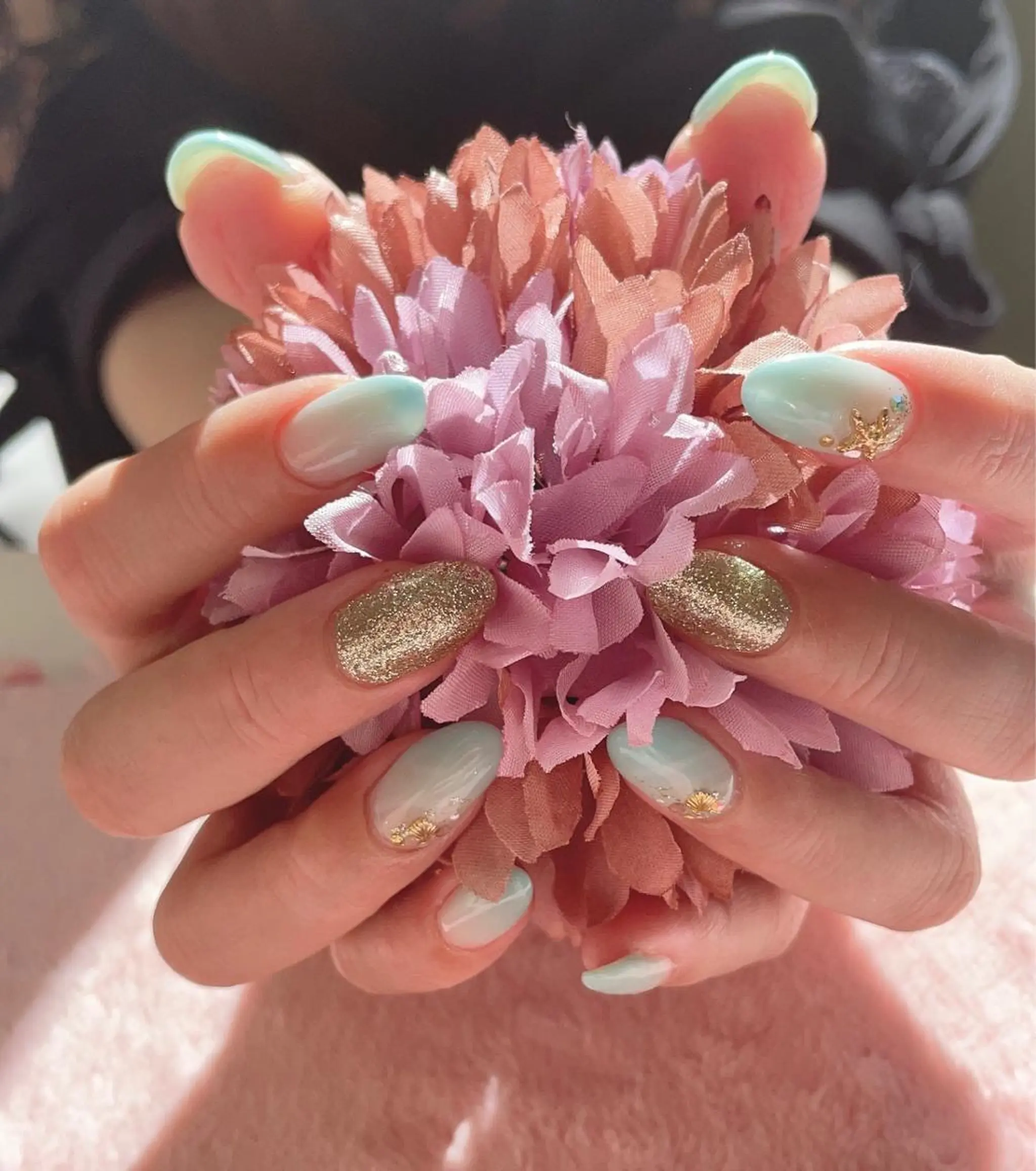 ネイル アートネイル ブルー グラデーション ハンドネイル Imi Nail所属・Imi Nail 🫧🎀hirokaのネイルデザイン