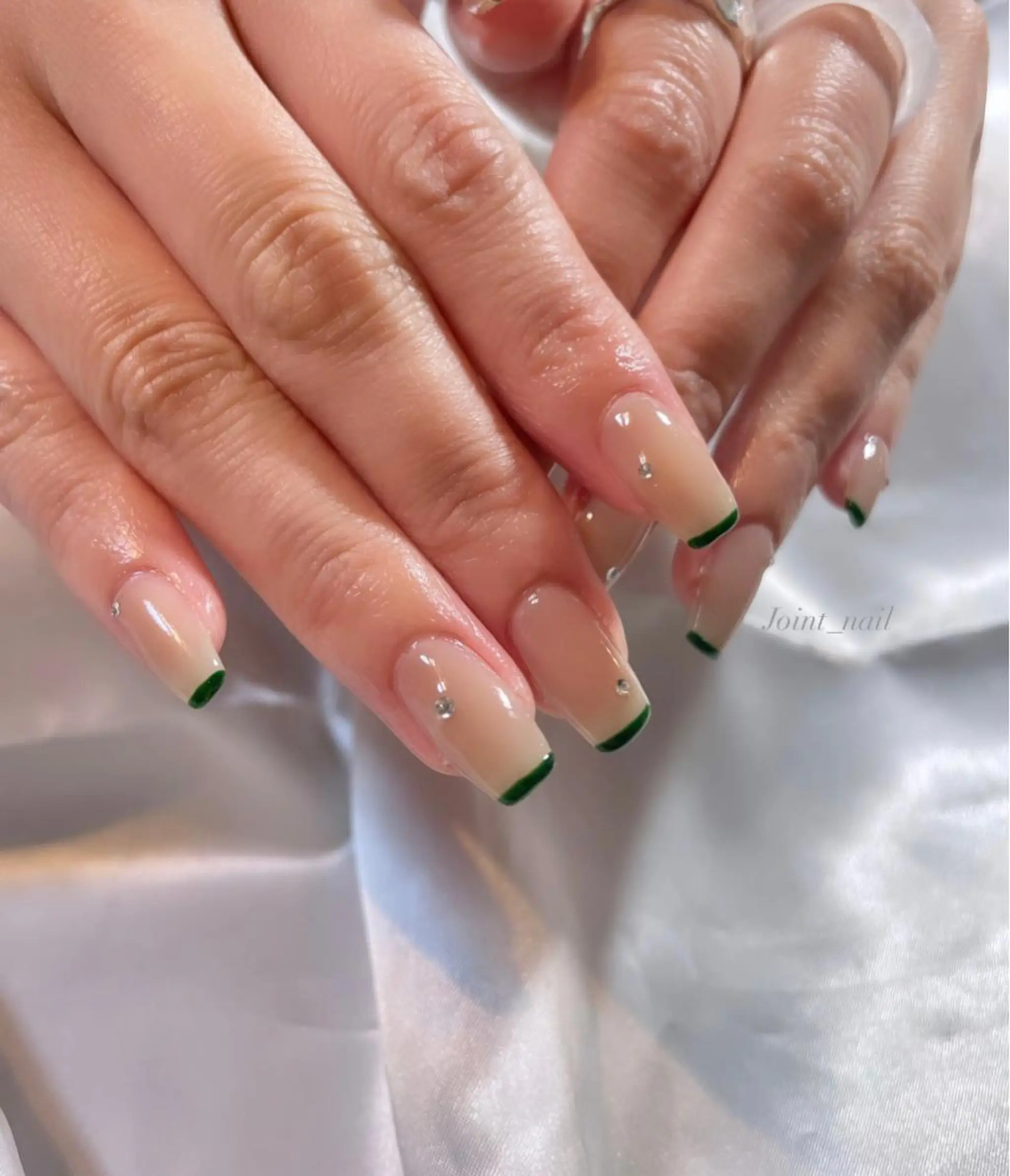 ネイル グリーン ハンドネイル Joint_ nailのネイルデザイン