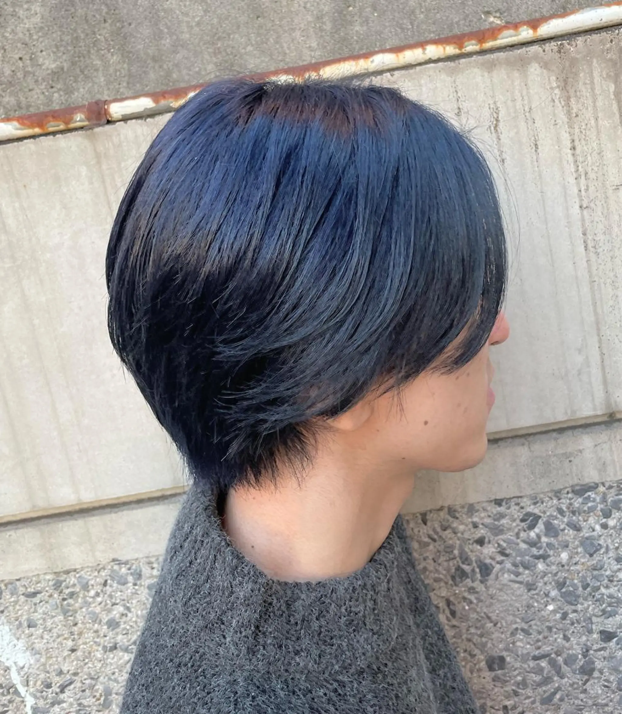 カラー メンズ 黒髪 ブルーカラー ブルーブラック 中村 海波のヘアスタイル