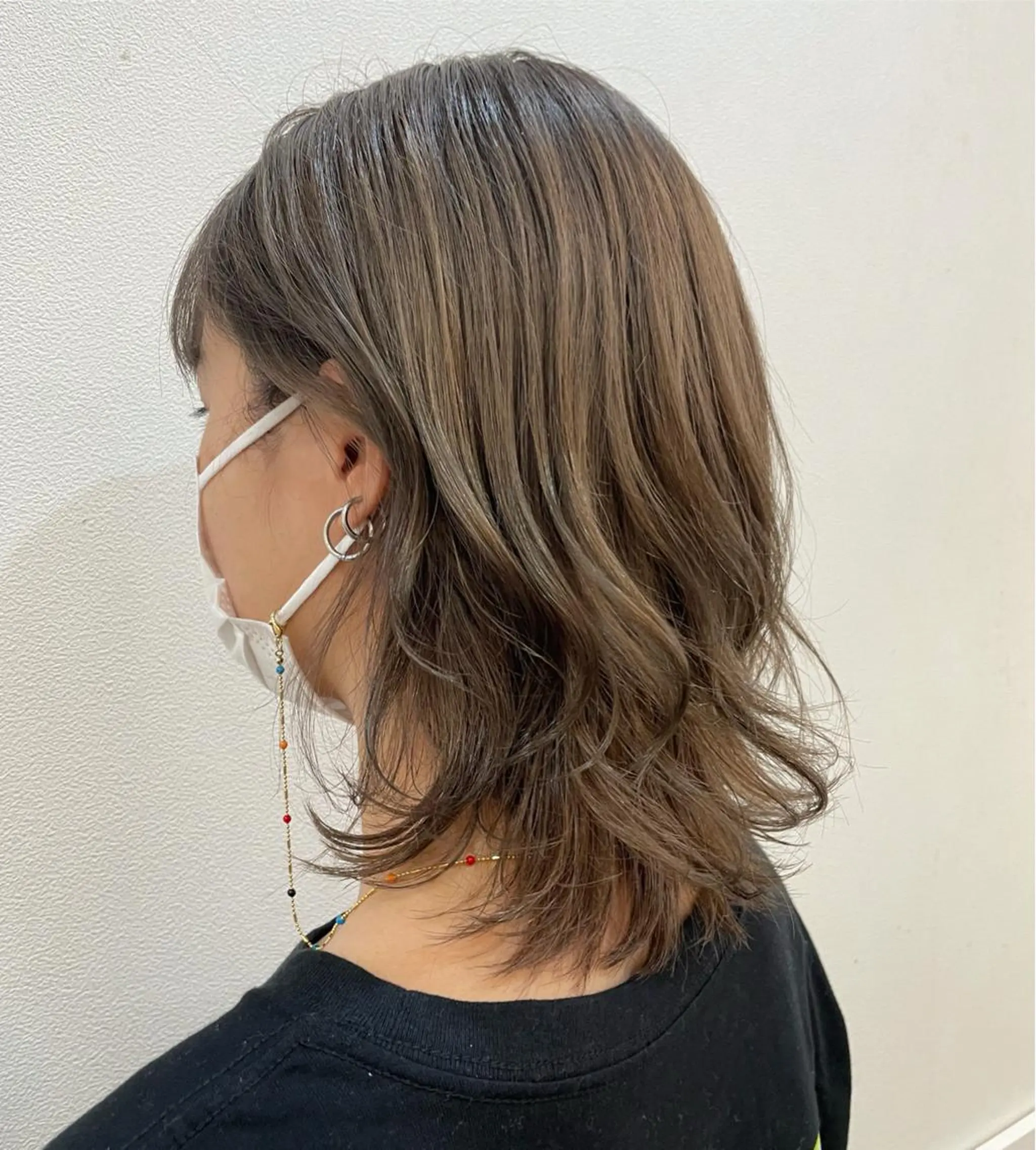ミディアム カラー カット トリートメント 内田温子大人女性 ハイライト、ボブのヘアスタイル
