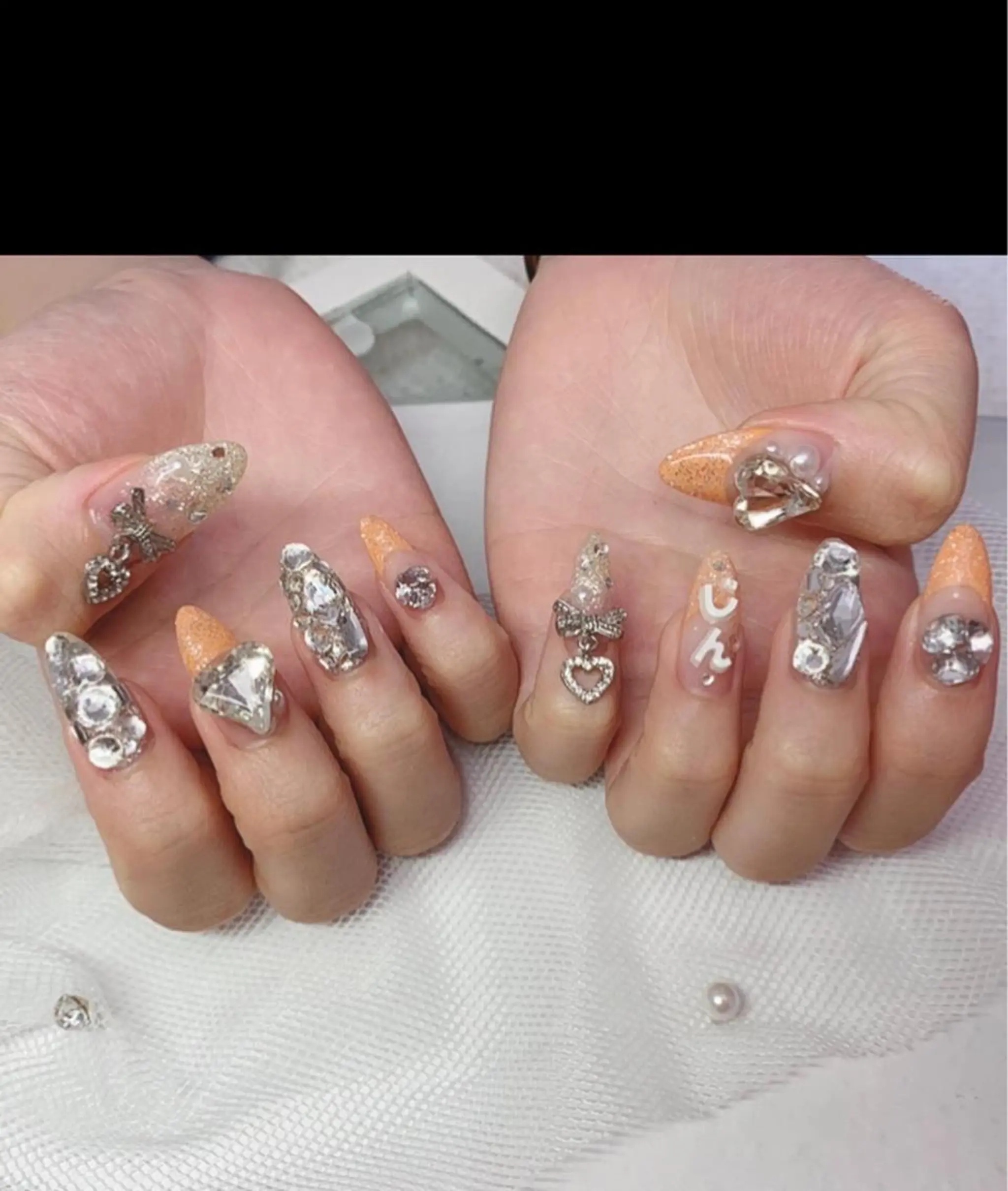 ネイル アートネイル フレンチネイル ジェルネイル キラキラネイル 韓国ネイル *･*MIMnail *･゜ﾟ･*:･*のネイルデザイン
