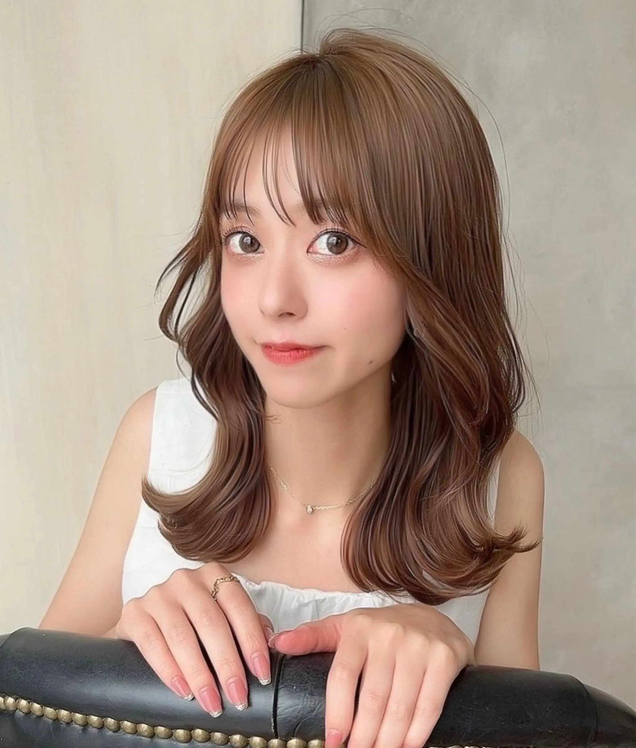 ミディアム くびれヘア 髪質改善 縮毛矯正 カット ヘアカラー トリートメント 🧡くびれヘア/前髪 顔周り🧡久原結衣のヘアスタイル