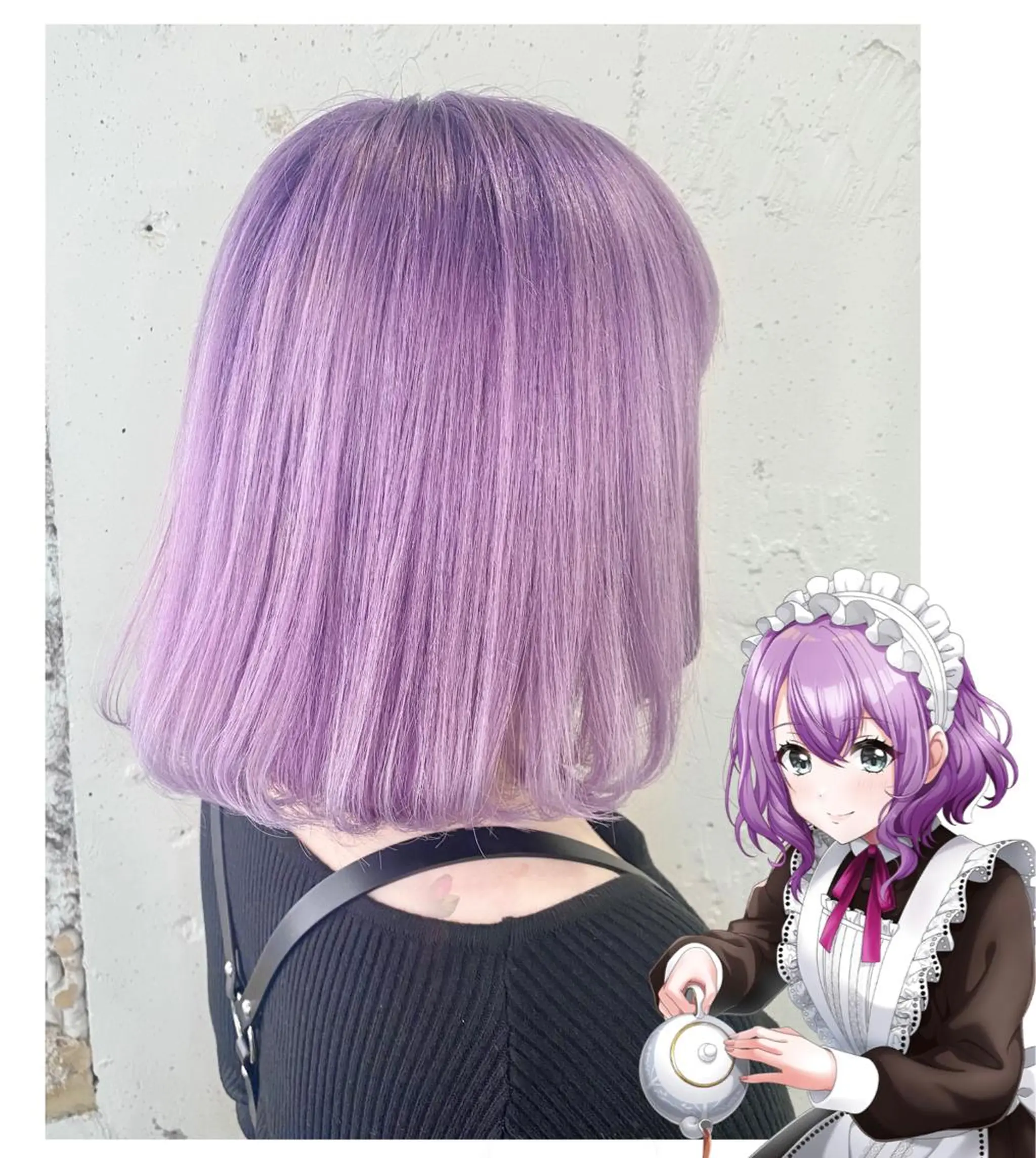 ミディアム カラー ブリーチ ラベンダーカラー パープルカラー ボブ 姫カット GARU-ガル-所属・TSUNO🦖 派手髪/オタク美容師のヘアスタイル