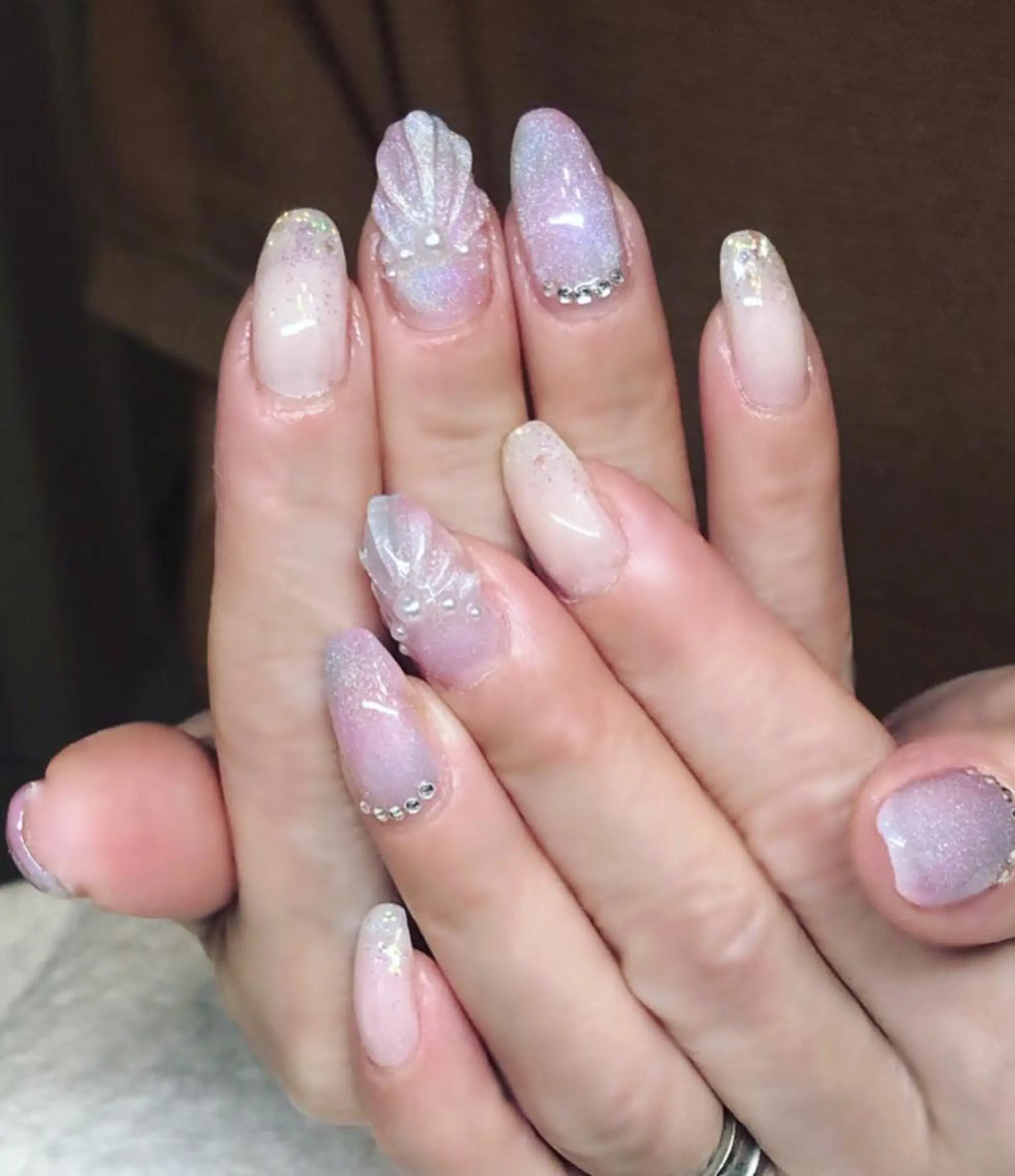 ネイル ジェルネイル 氷ネイル・うるうるネイル キラキラネイル マグネットネイル 夏ネイル Nyanco Nailのネイルデザイン