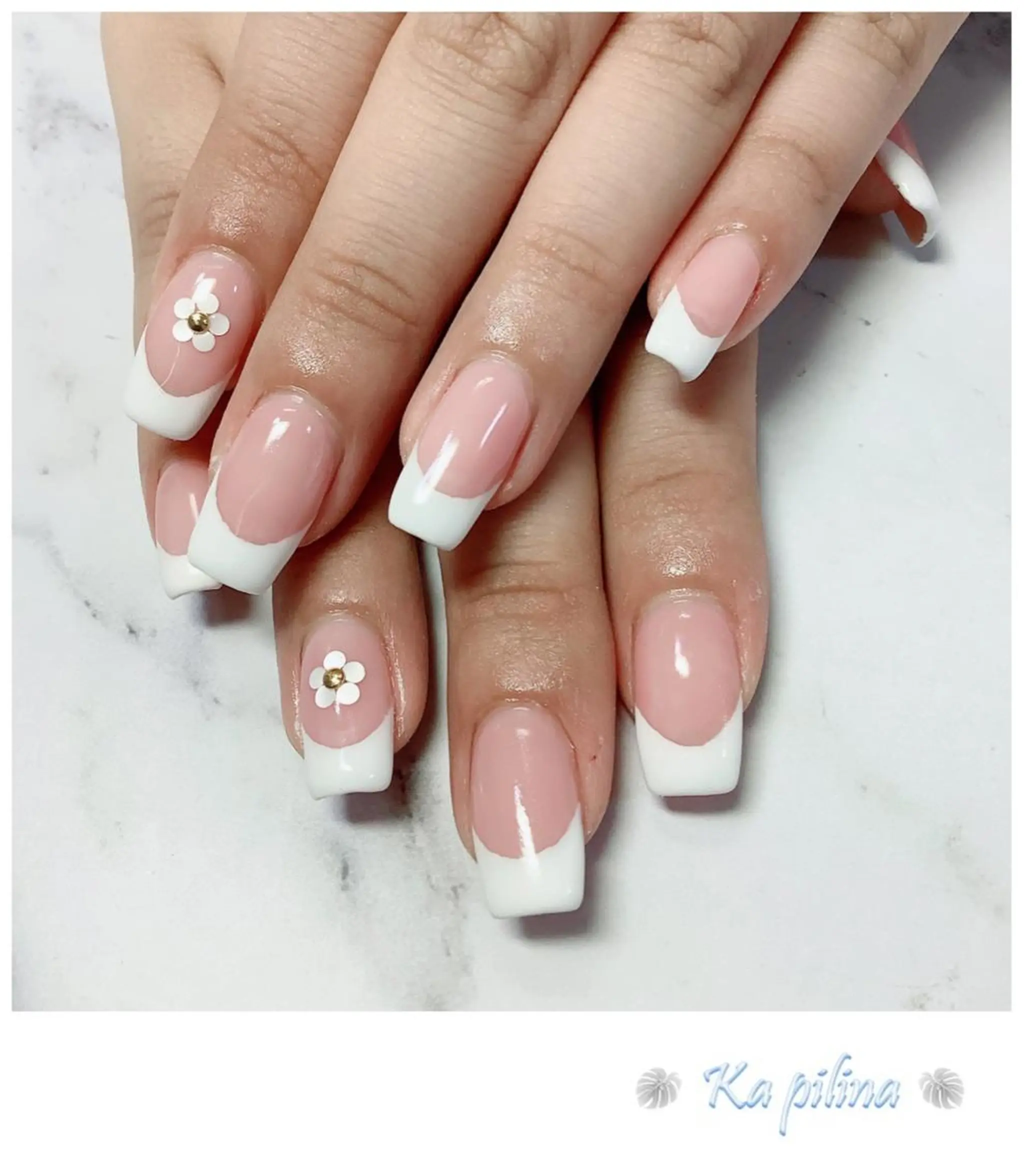 ネイル フレンチネイル ガーリー Nail salon Ka pilinaのネイルデザイン