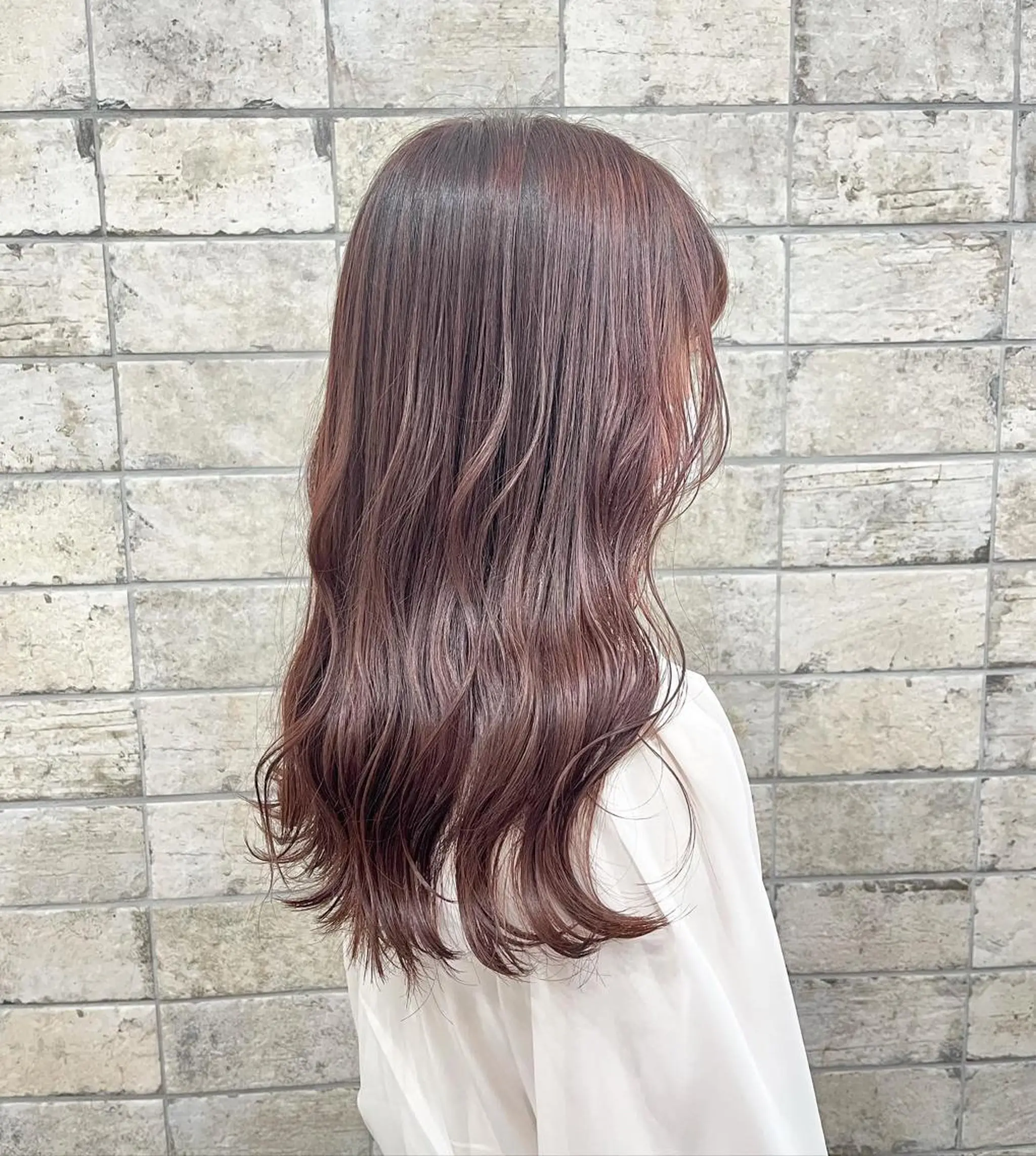 ロング カラー ブラウンカラー ピンクカラー ピンクブラウン カット ヘアカラー トリートメント 橋本 桂のヘアスタイル