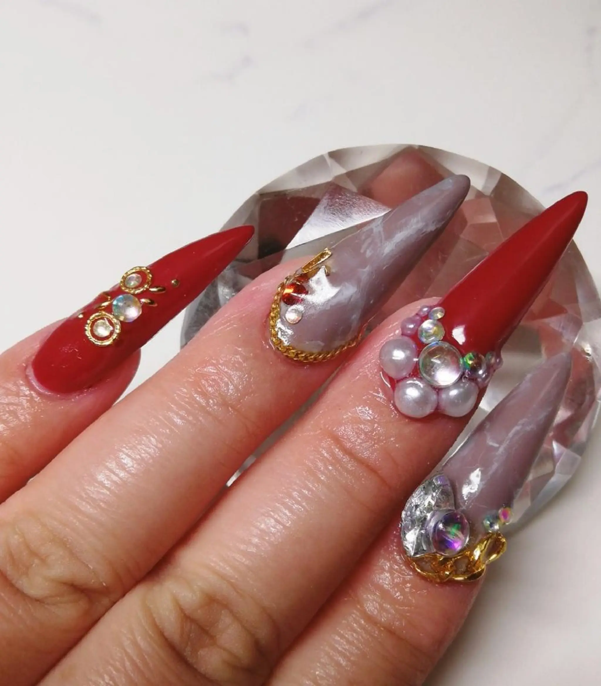 ネイル 大理石ネイル(マーブル) ハンドネイル Nail Salon macherieのネイルデザイン