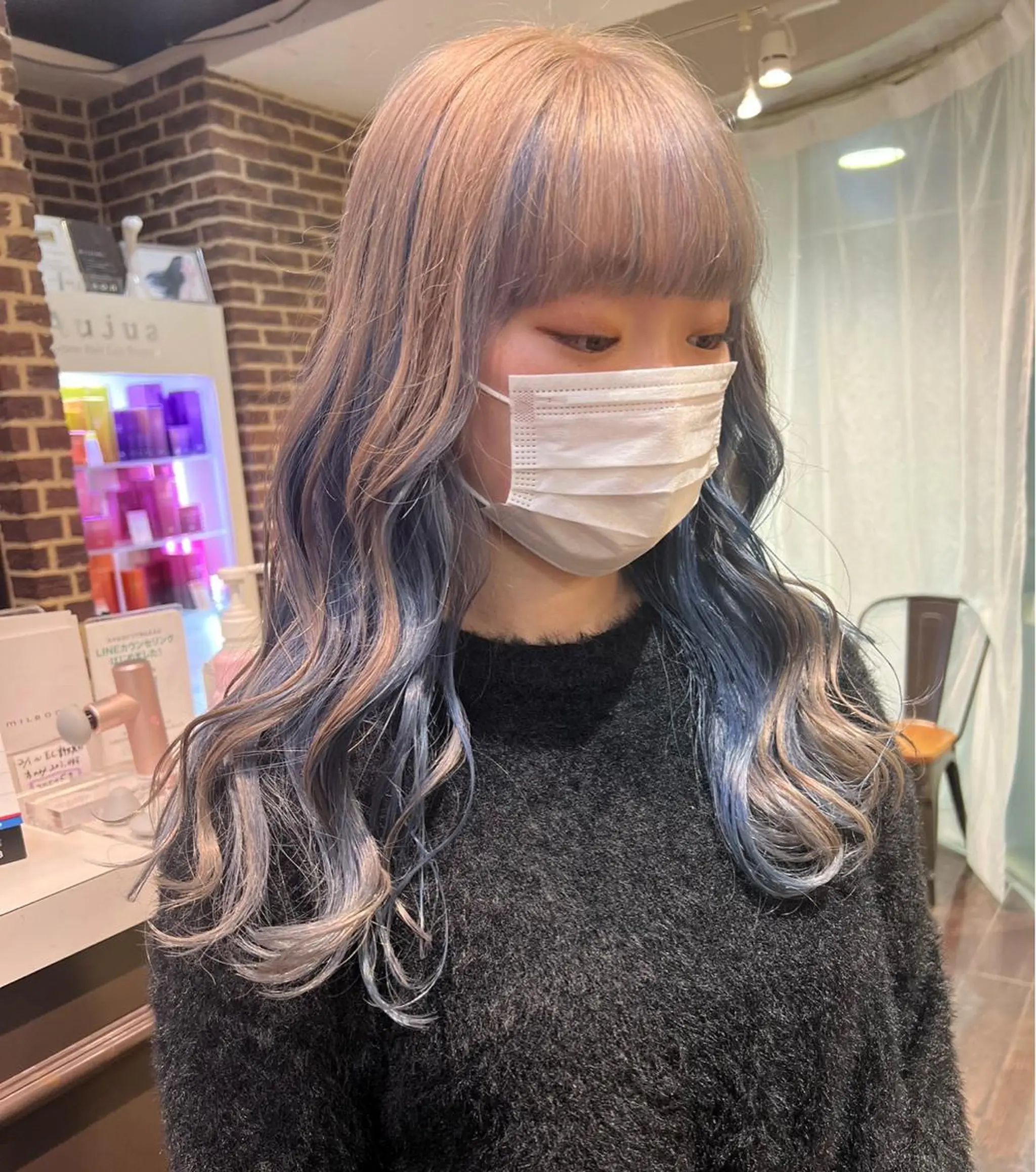 カラー ヘアアレンジ ブリーチ ケアブリーチ ダブルカラー イヤリングカラー イルミナカラー キムラリホ/ 国立美容室の眉毛・アイブロウイメージ