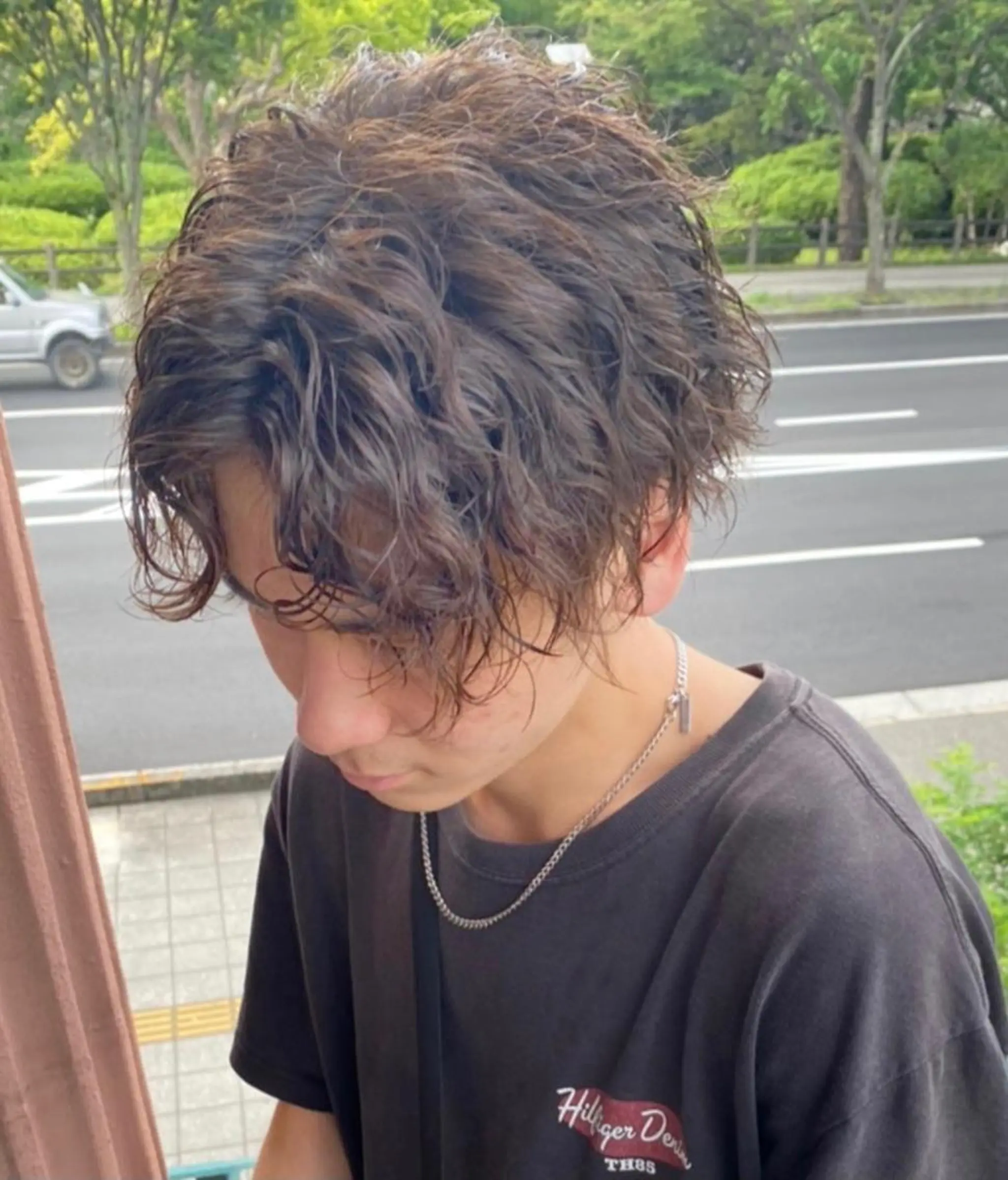 パーマ メンズ メンズパーマ Emitas.柳通り店所属・山﨑 大暉/ダブルカラー✨のヘアスタイル