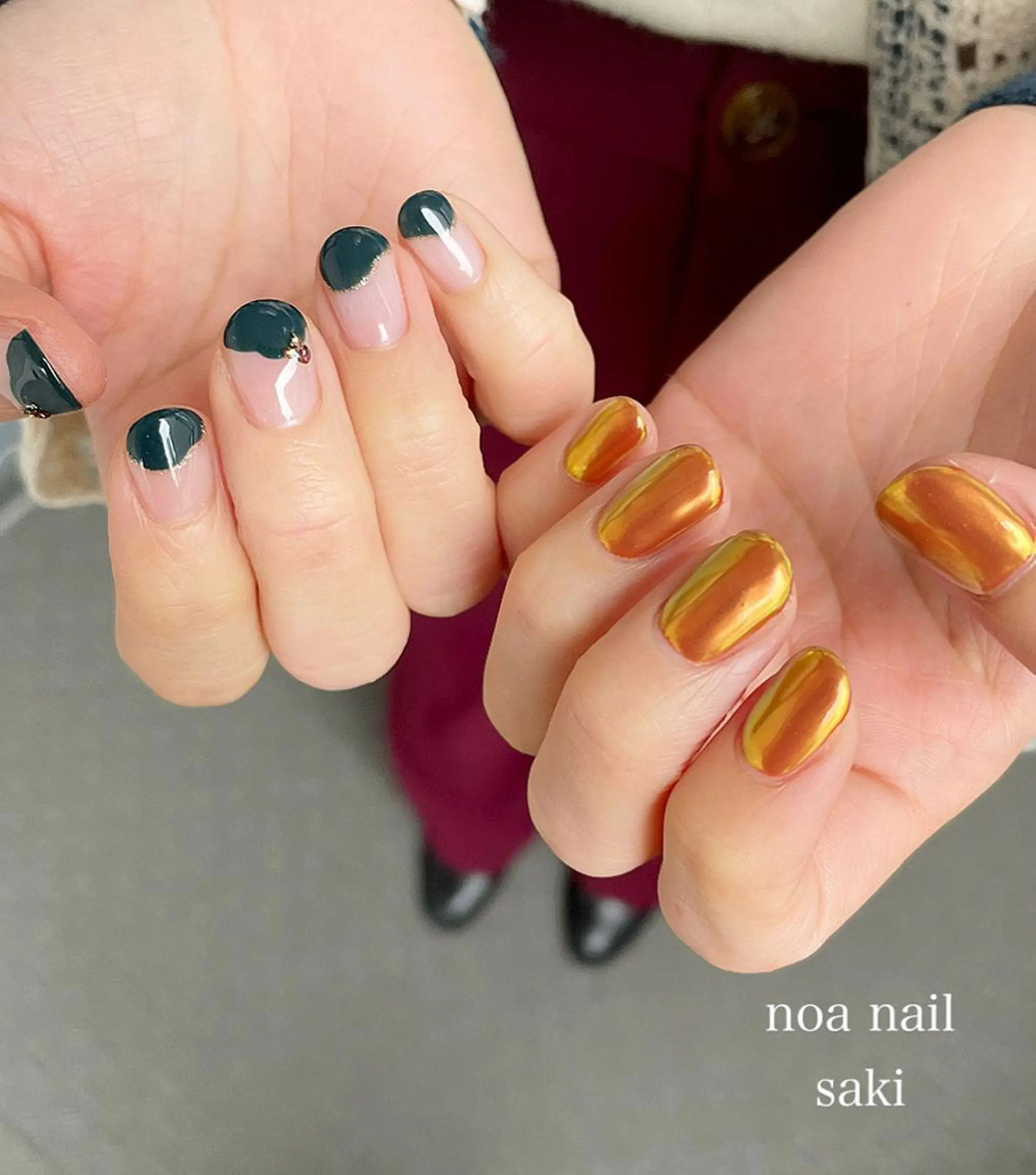 ネイル アートネイル オーロラネイル ジェルネイル 氷ネイル・うるうるネイル 韓国ネイル nailsalon noa所属・nailist sakiのネイルデザイン