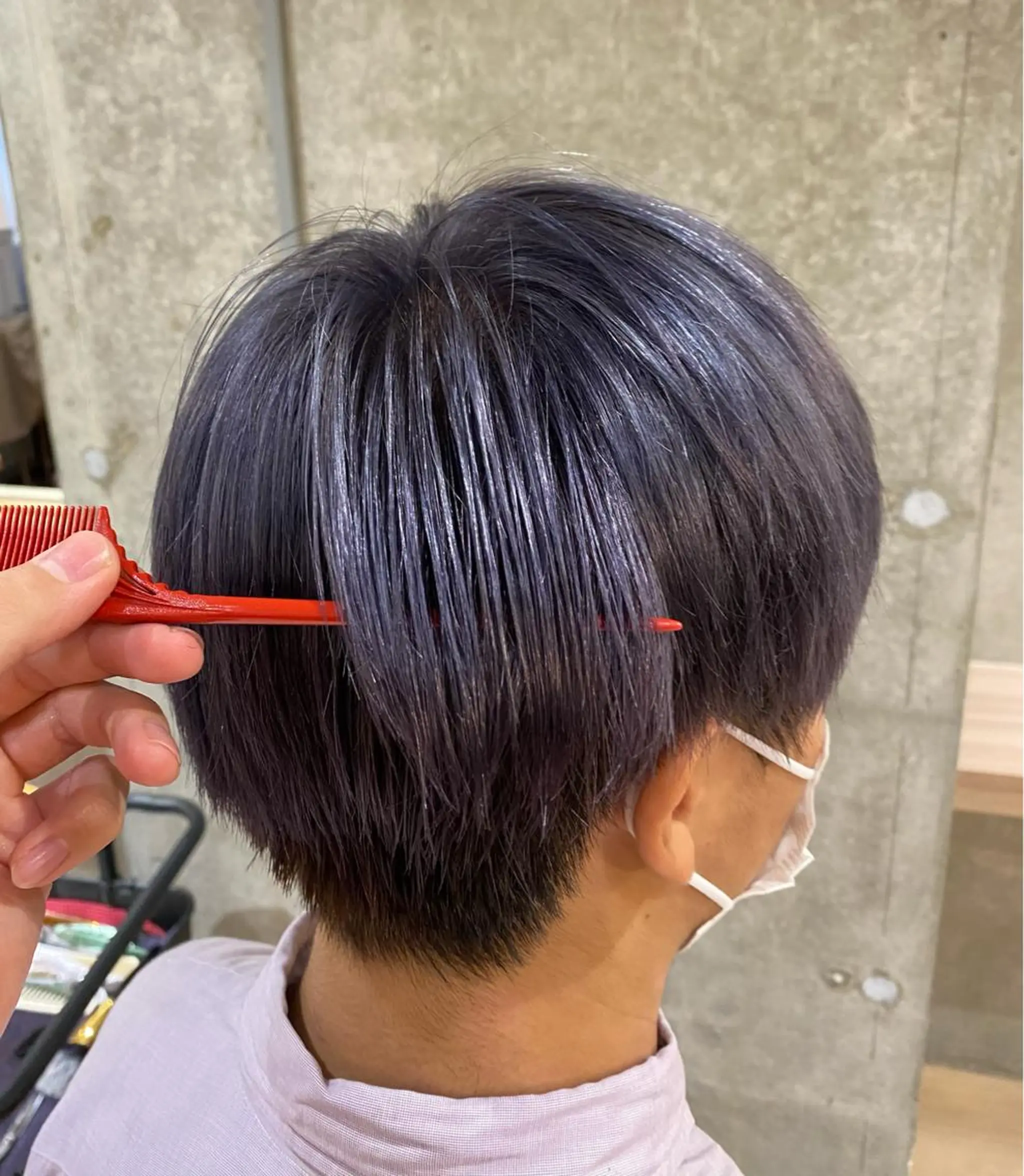 ショート カラー メンズ メンズブリーチ ブリーチ パープルカラー 齋藤 椋哉のヘアスタイル