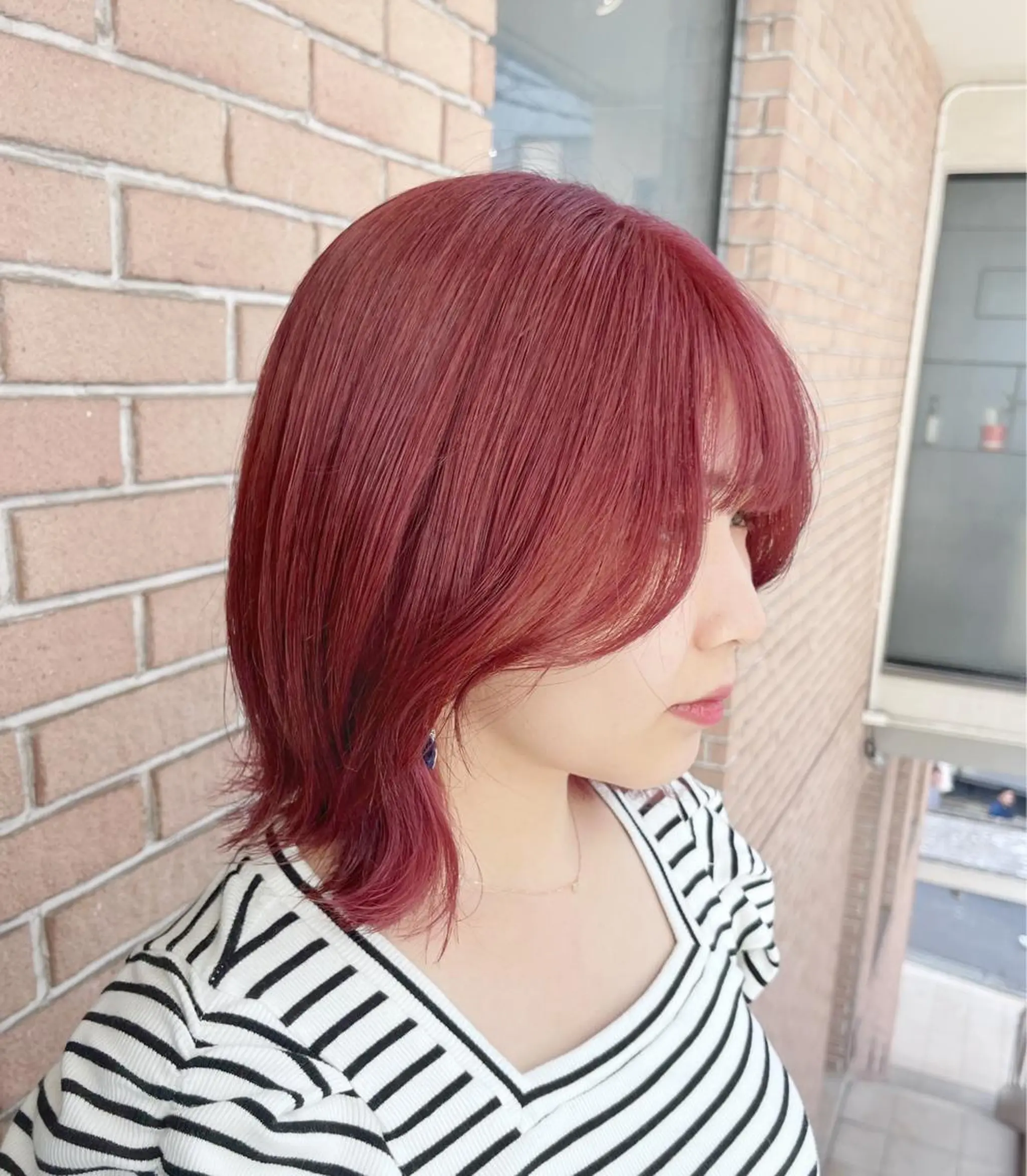 ミディアム カラー ヘアアレンジ ブリーチ ヘアカラー ピンクカラー🩷 ヘアセットＮＯ.1のヘアスタイル